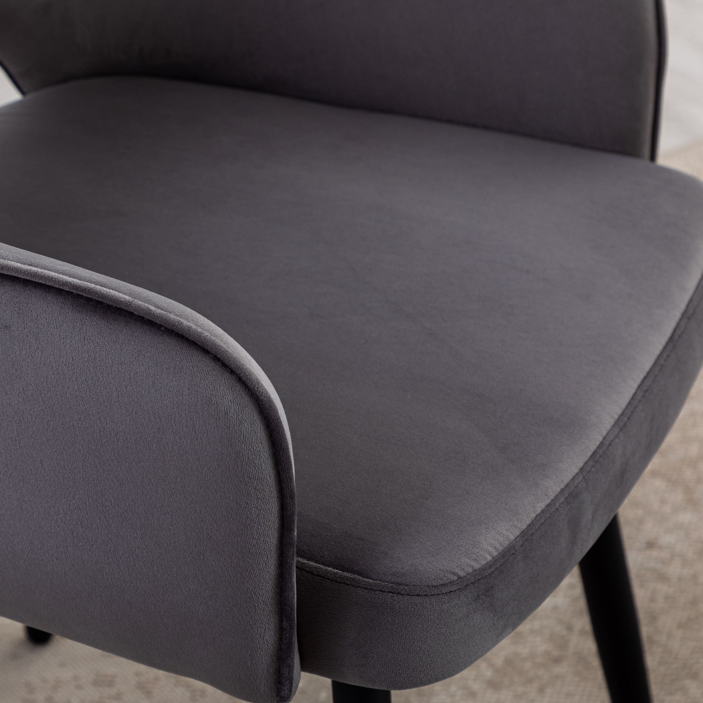 Grey chair seat close-up