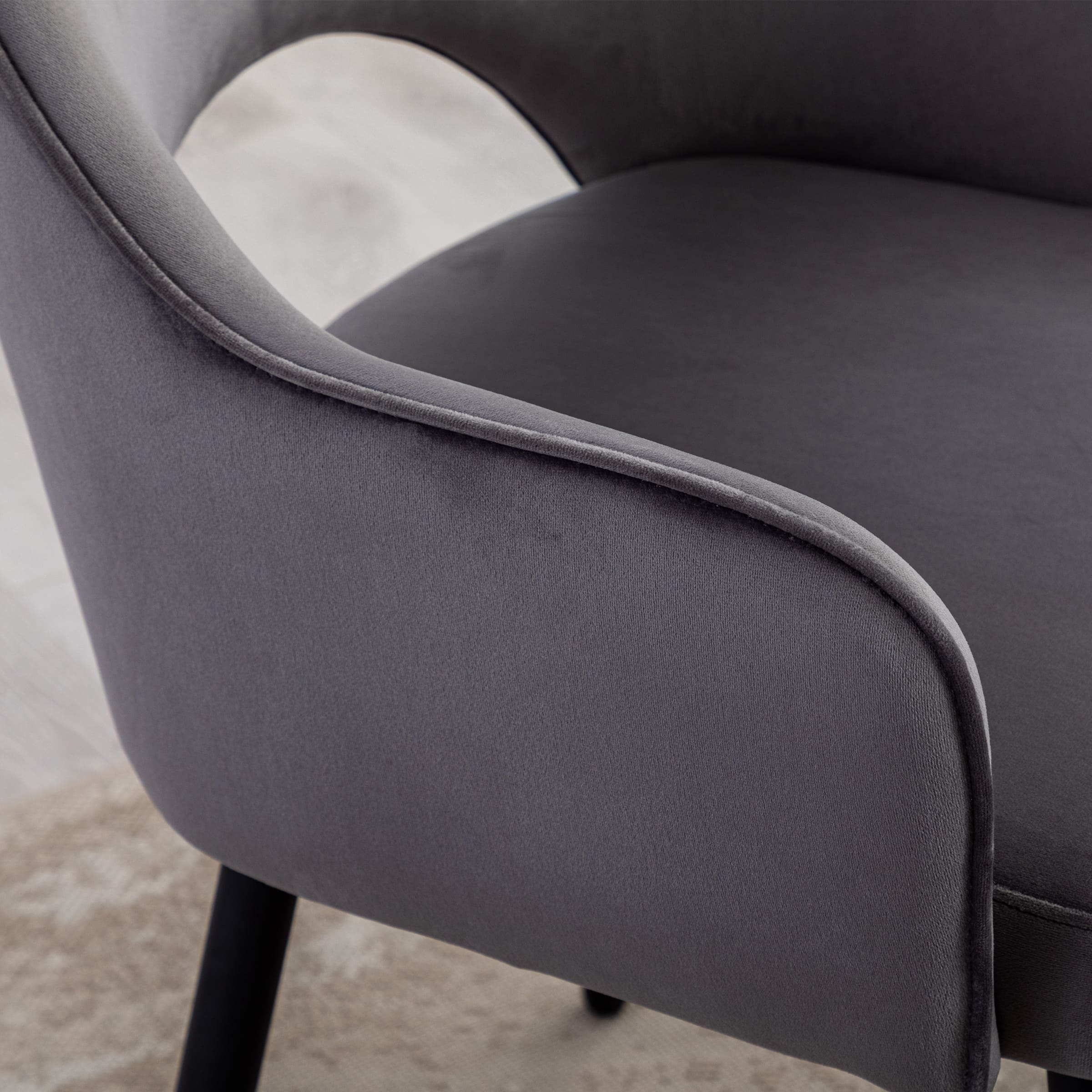Grey chair back close-up