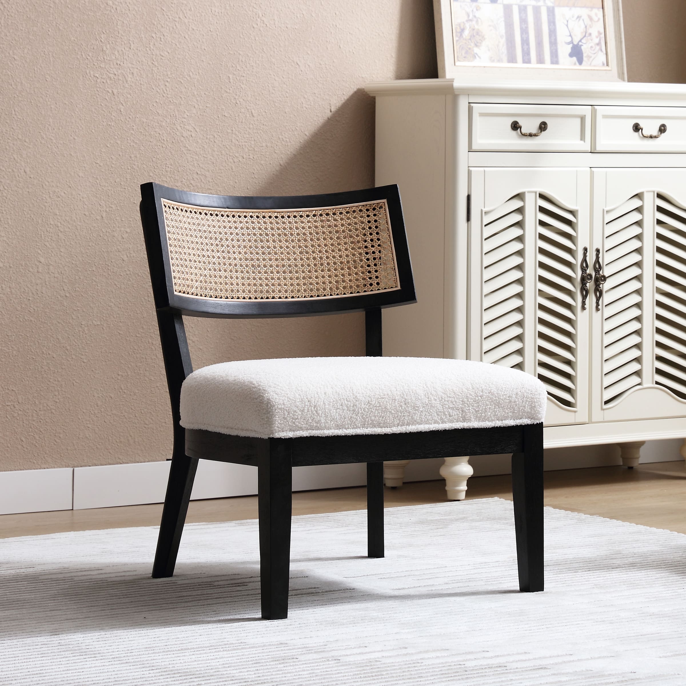 Janoray Upholstered Rattan Accent Chair 1 PCS - 3826AC