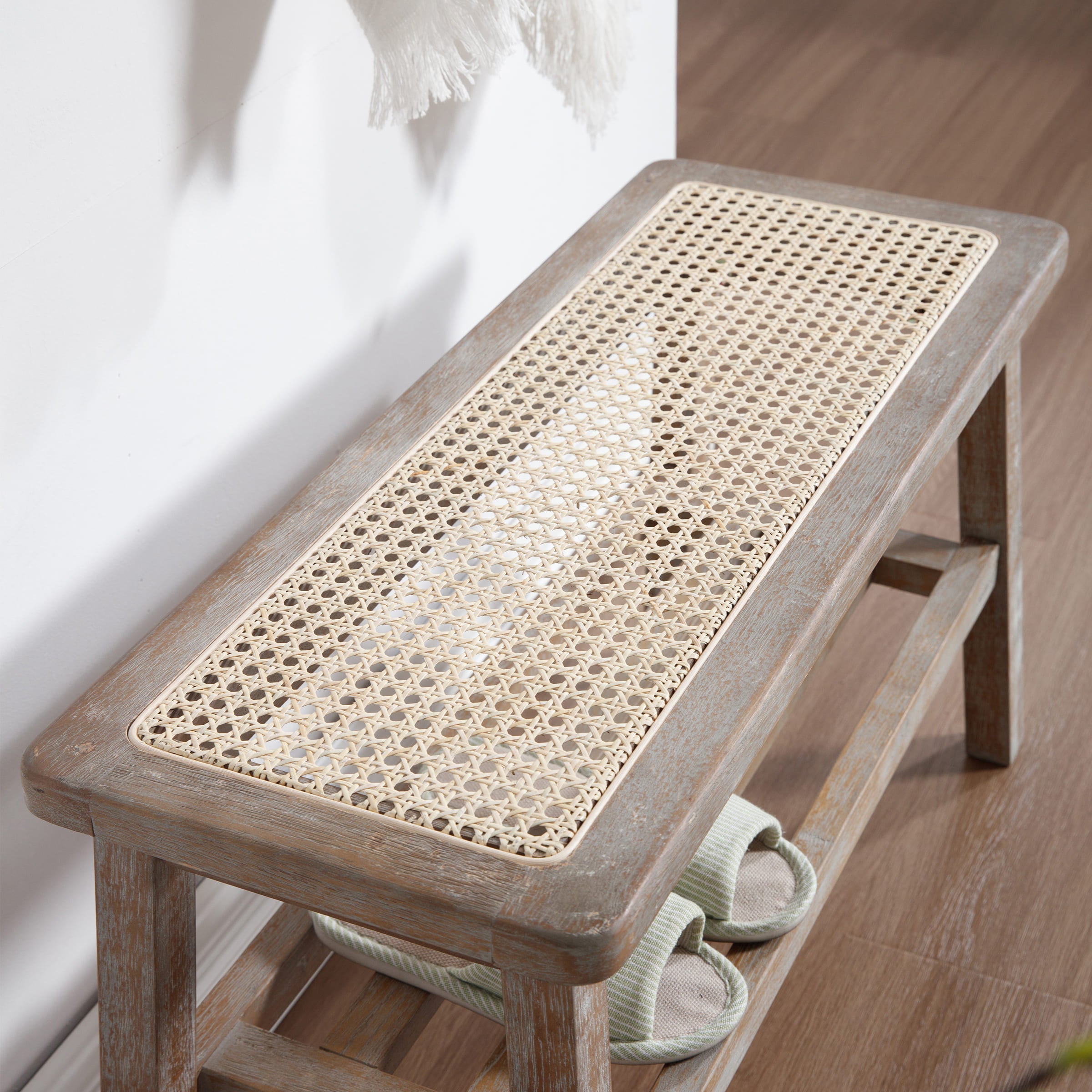 Janoray Wicker Rattan Entryway Bench - 23912BH