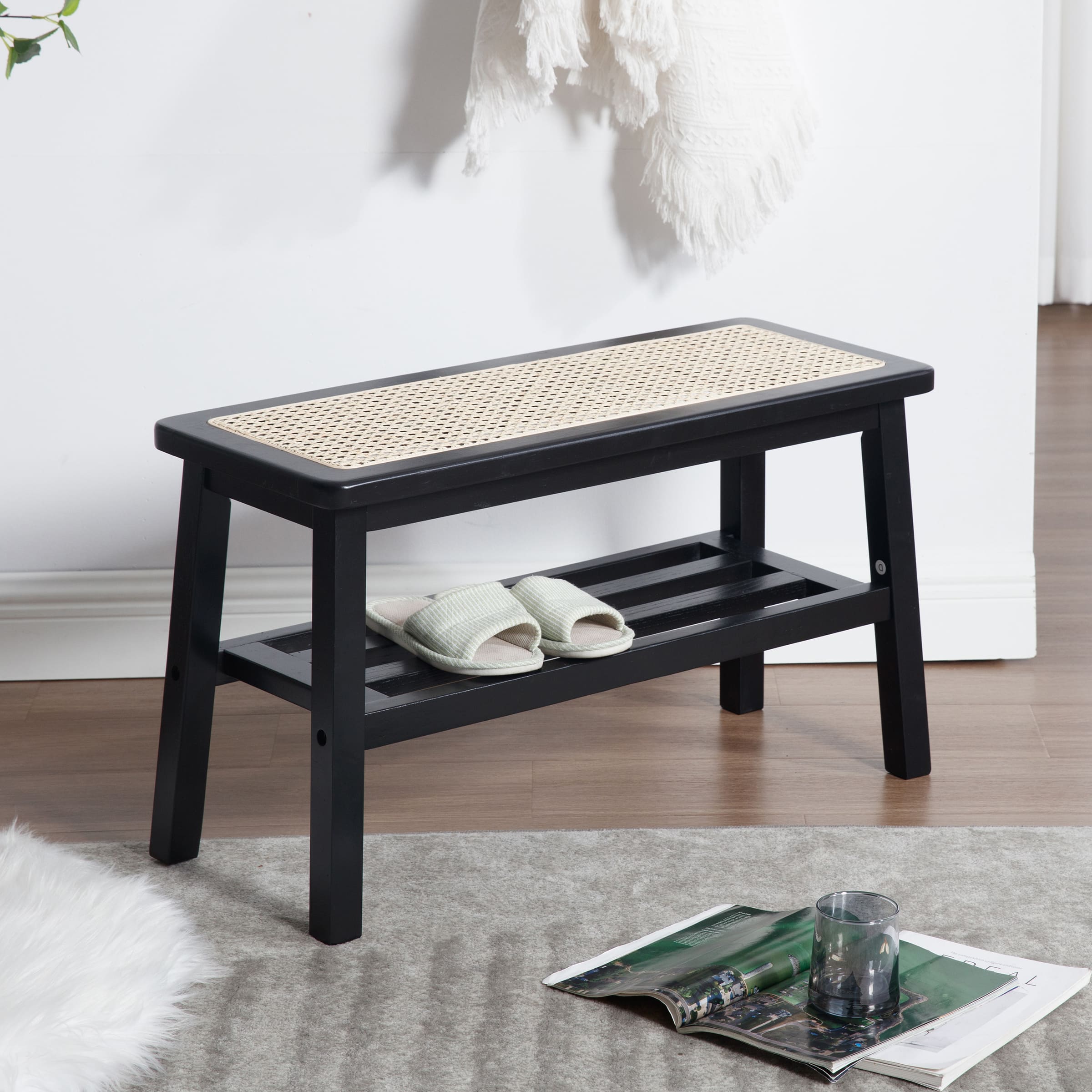 Janoray Wicker Rattan Entryway Bench - 23912BH