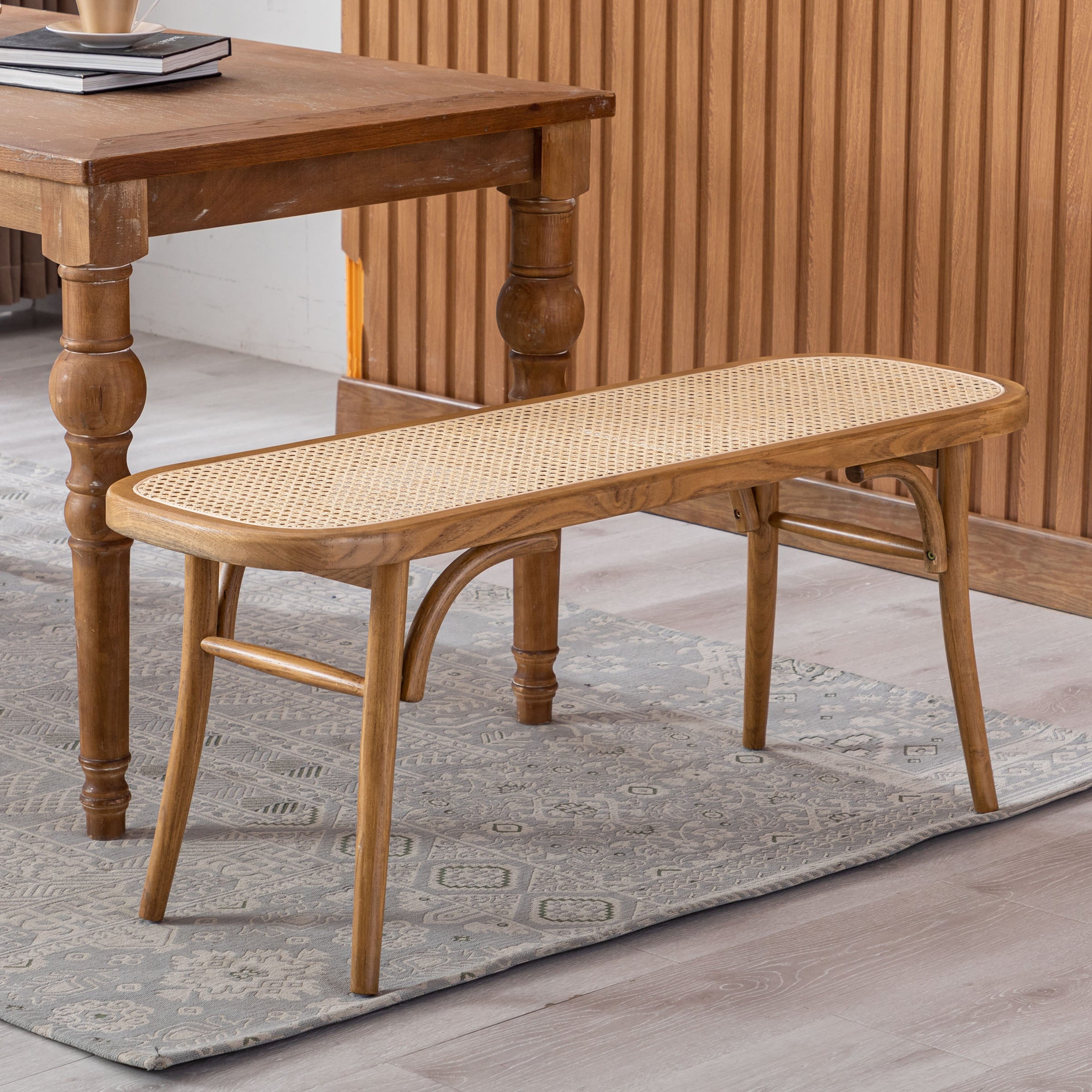 Janoray Wood Dining Bench with Padded Seat for Entryway - 1972