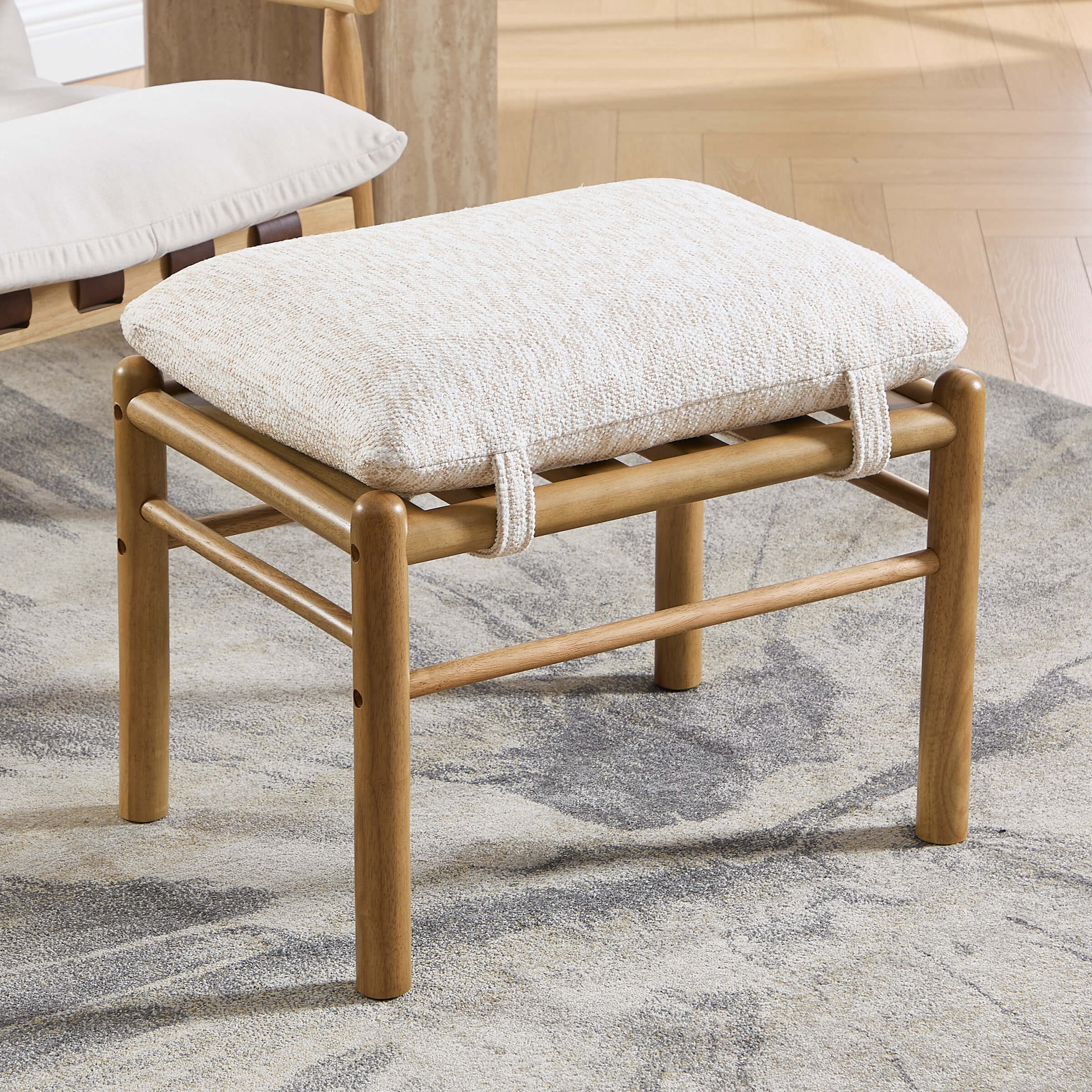 Janoray Wood Footstool Ottoman 1 PCS - 0100OT