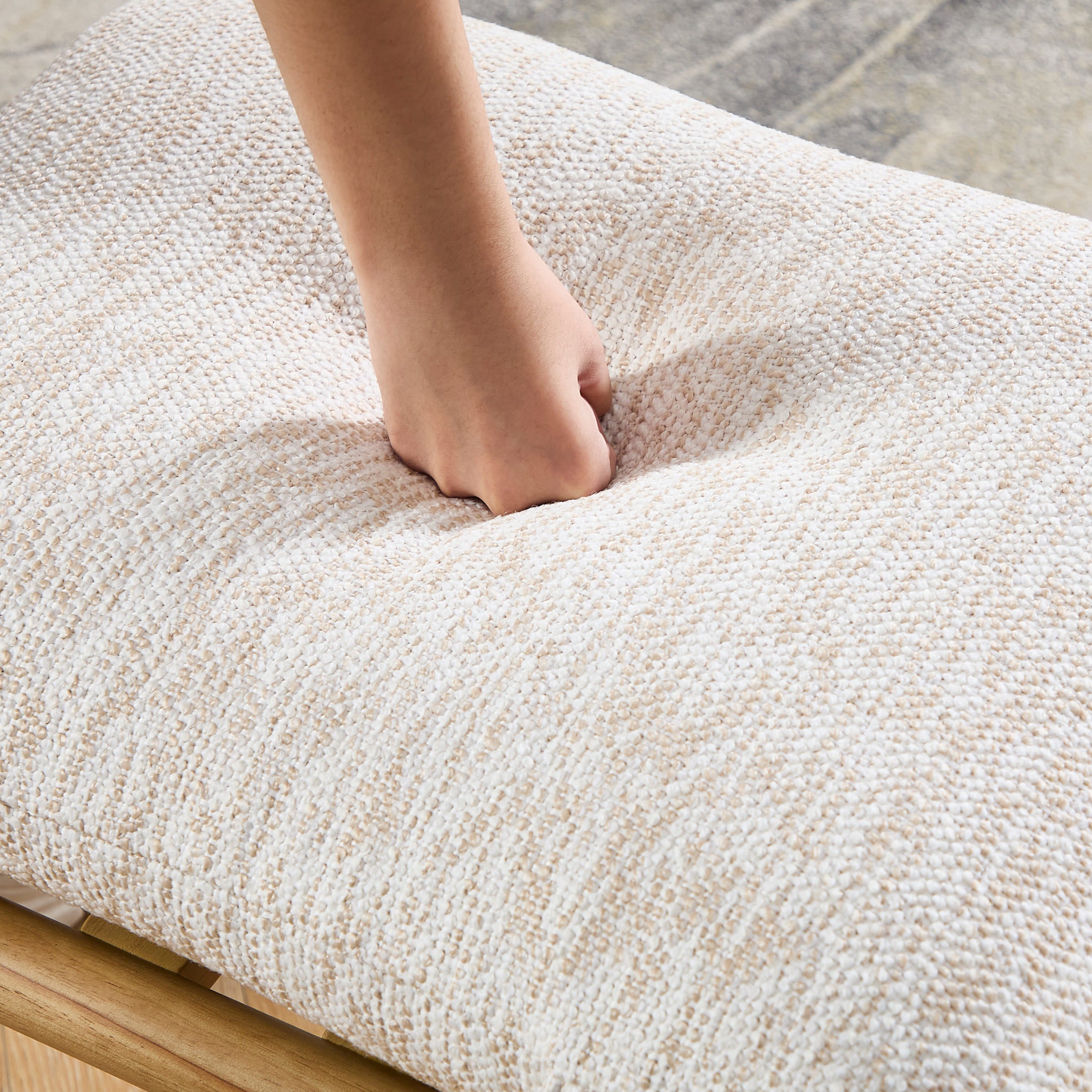 Janoray Wood Footstool Ottoman 1 PCS - 0100OT