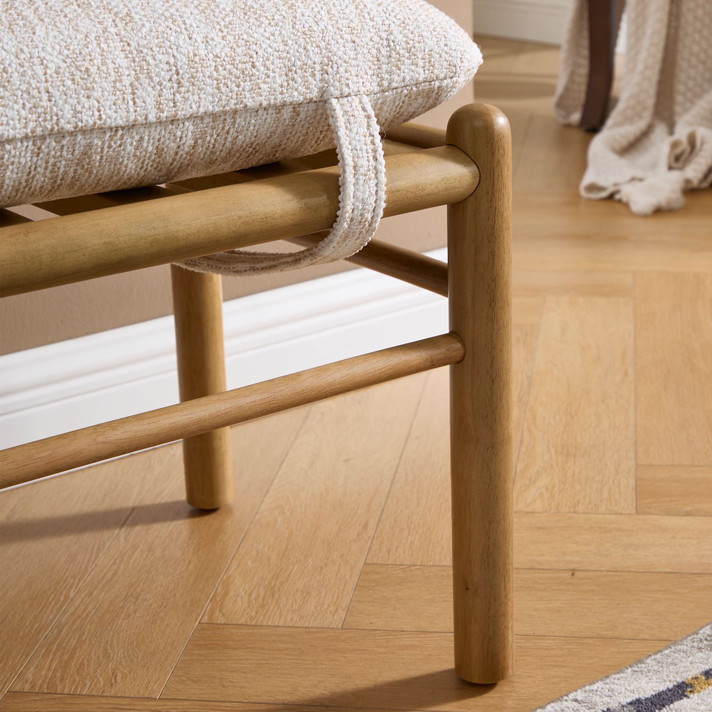 Janoray Wood Footstool Ottoman 1 PCS - 0100OT
