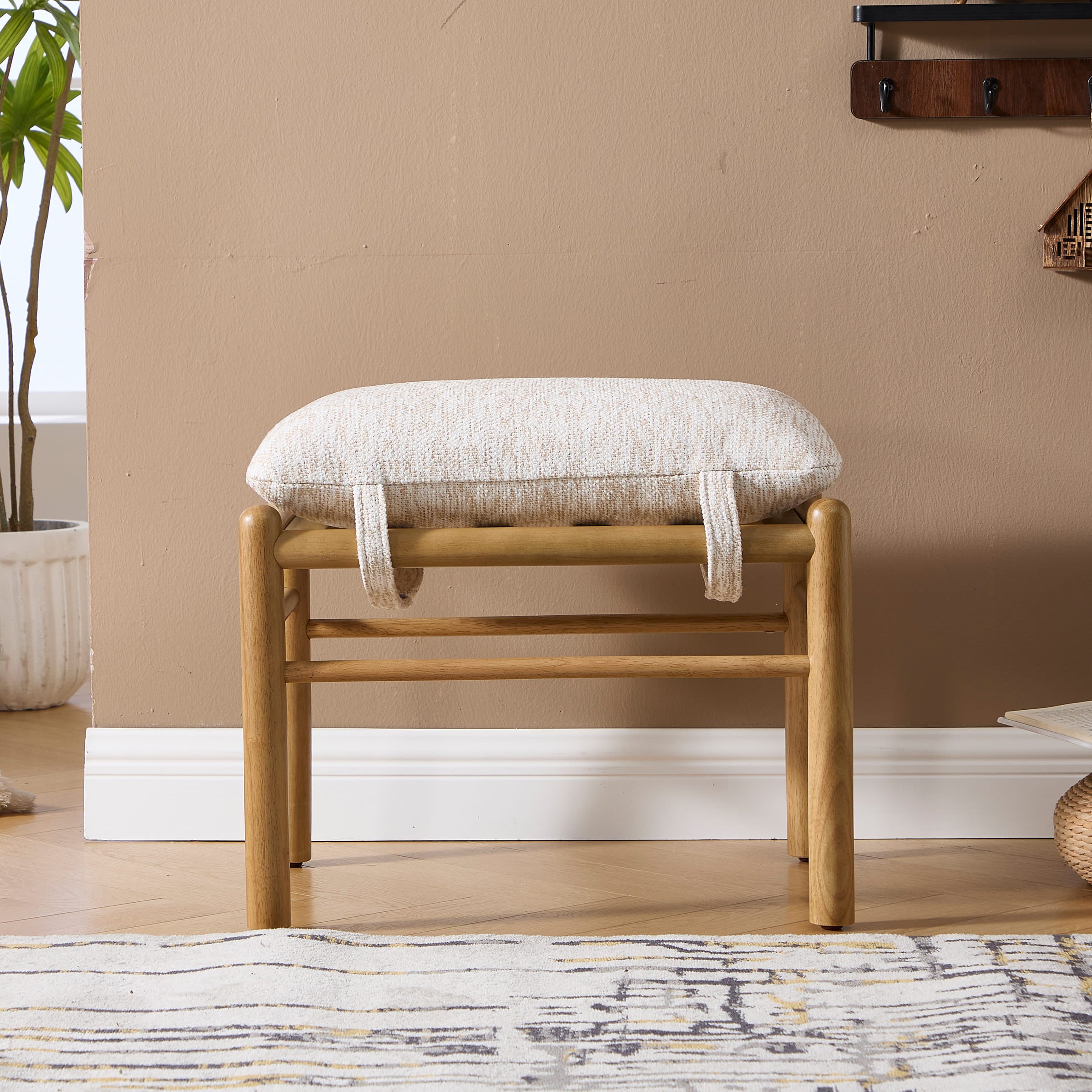 Janoray Wood Footstool Ottoman 1 PCS - 0100OT