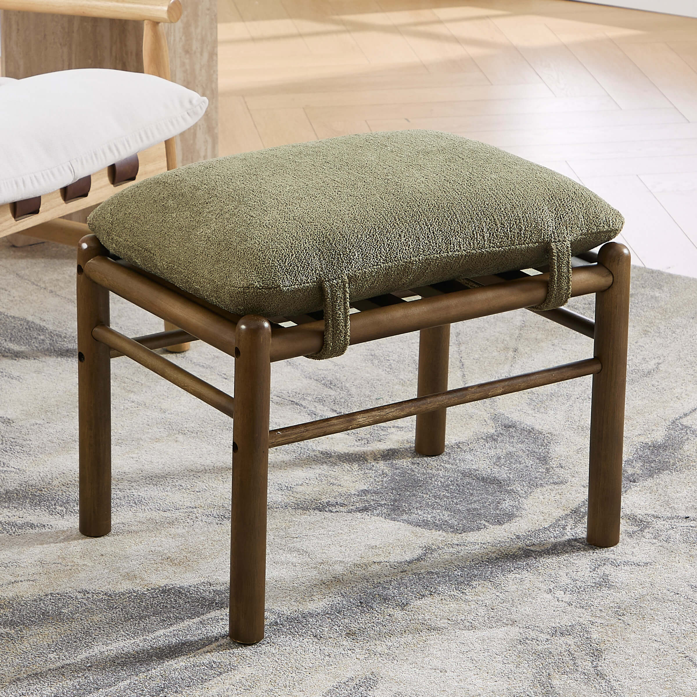 Janoray Wood Footstool Ottoman 1 PCS - 0100OT