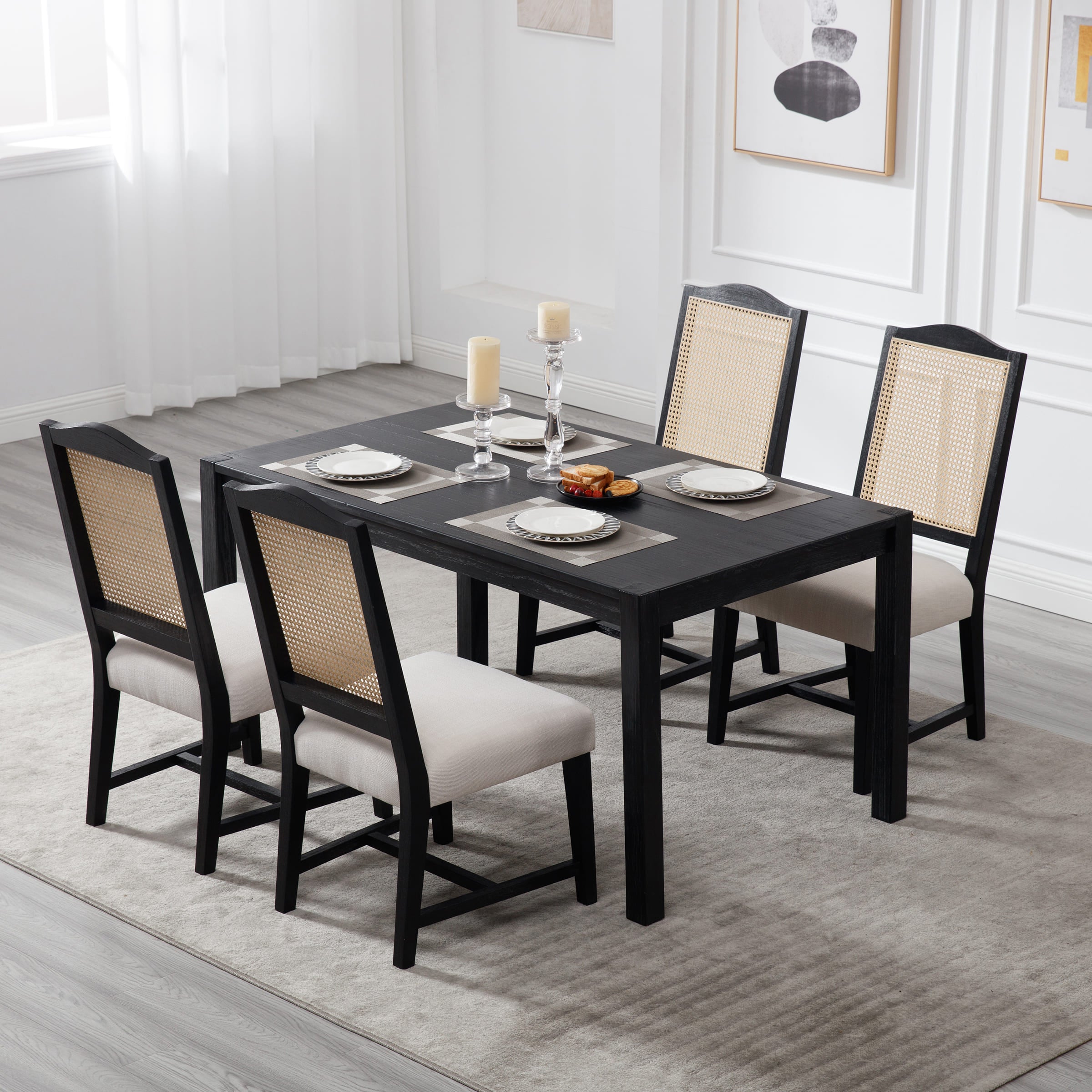 Janoray Wood High Back Dining Chairs Set of 2 - 1845DC & 10036DC