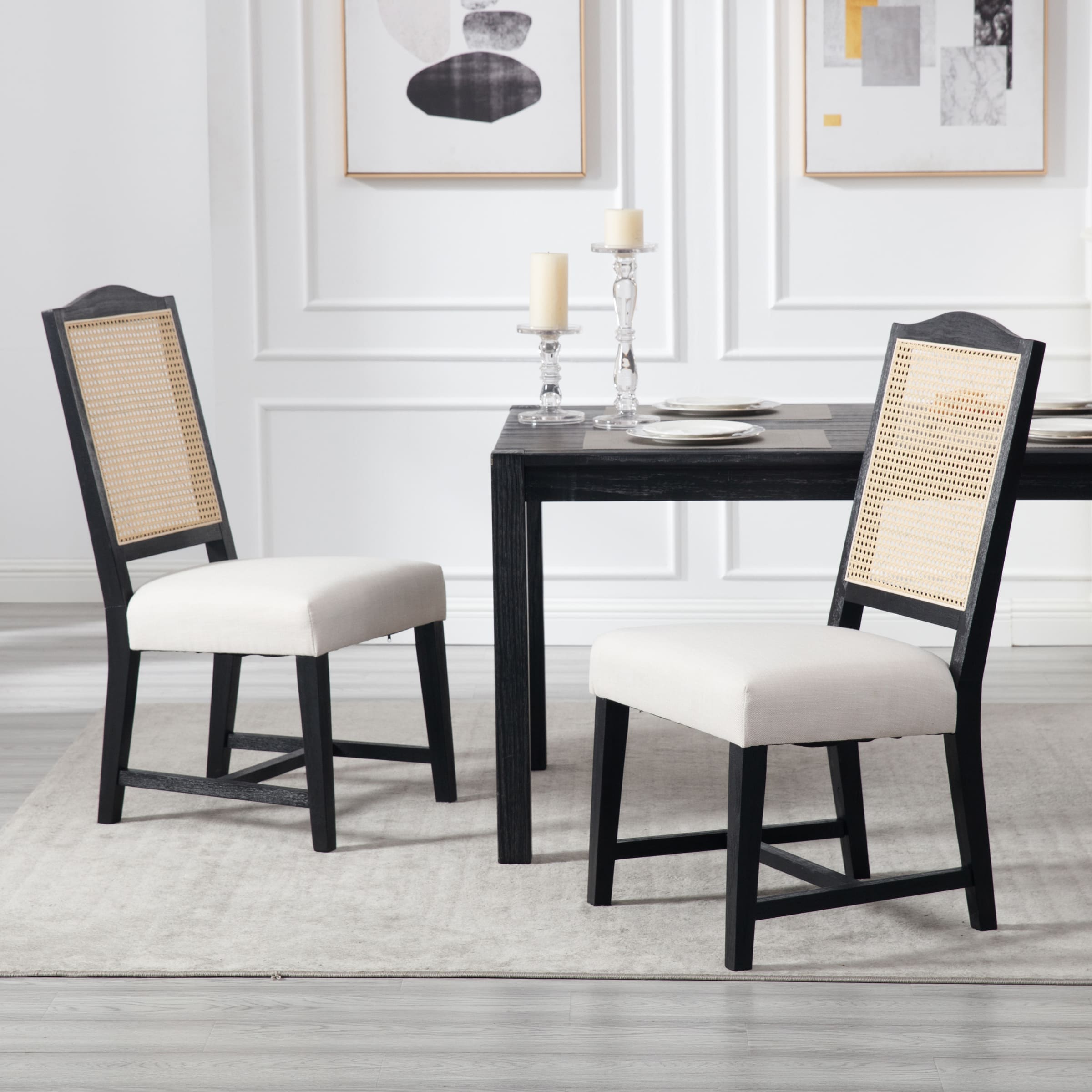 Janoray Wood High Back Dining Chairs Set of 2 - 1845DC & 10036DC