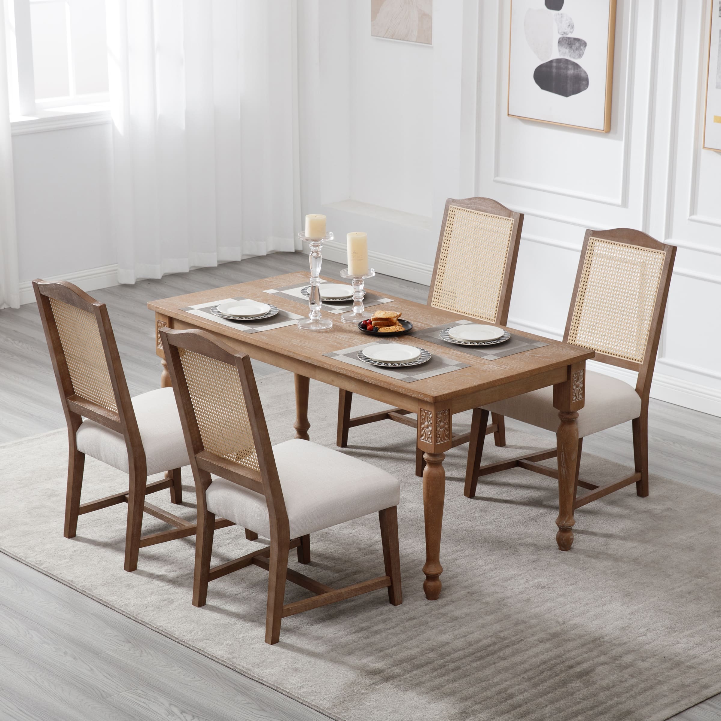 Janoray Wood High Back Dining Chairs Set of 2 - 1845DC & 10036DC
