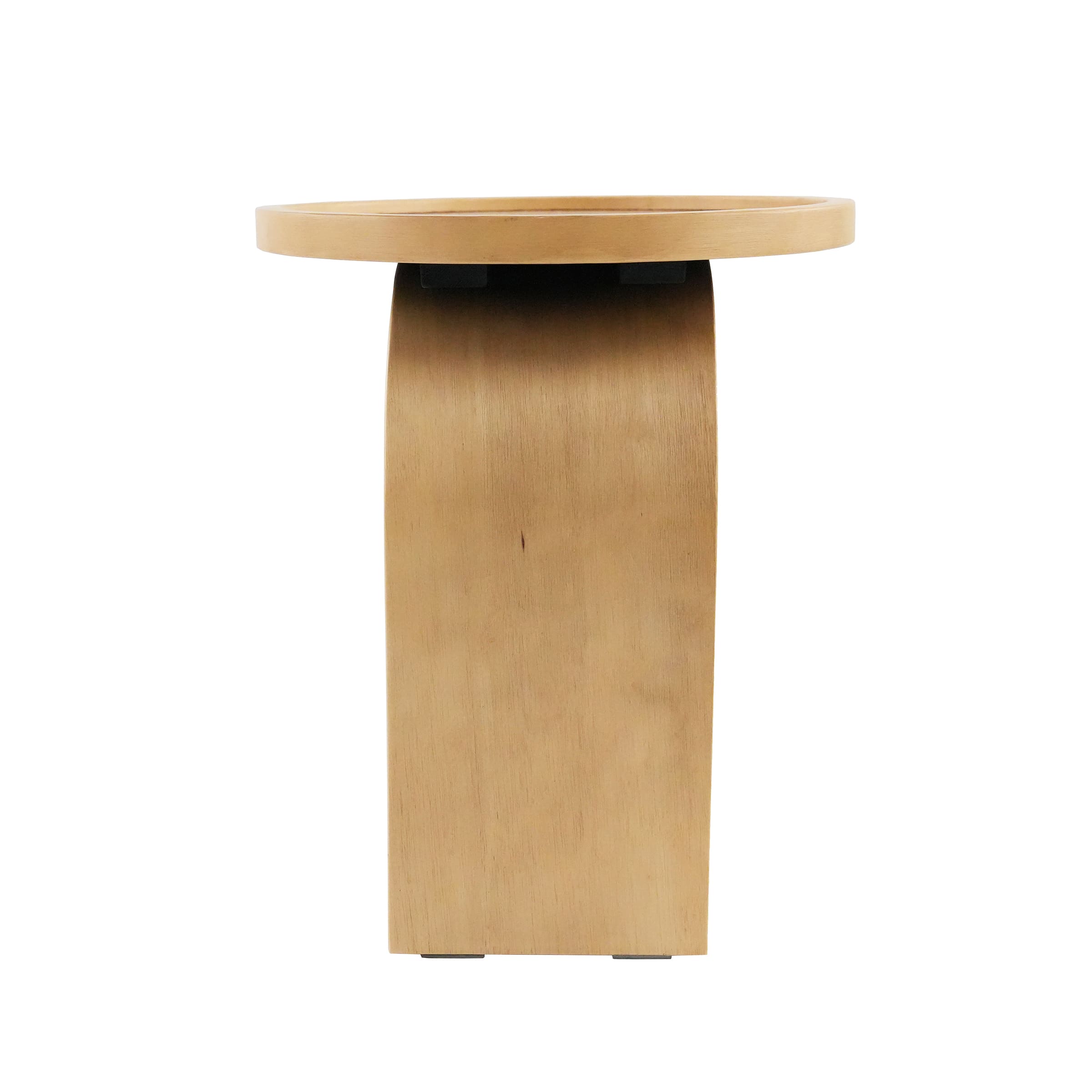 Front view of curved leg stool