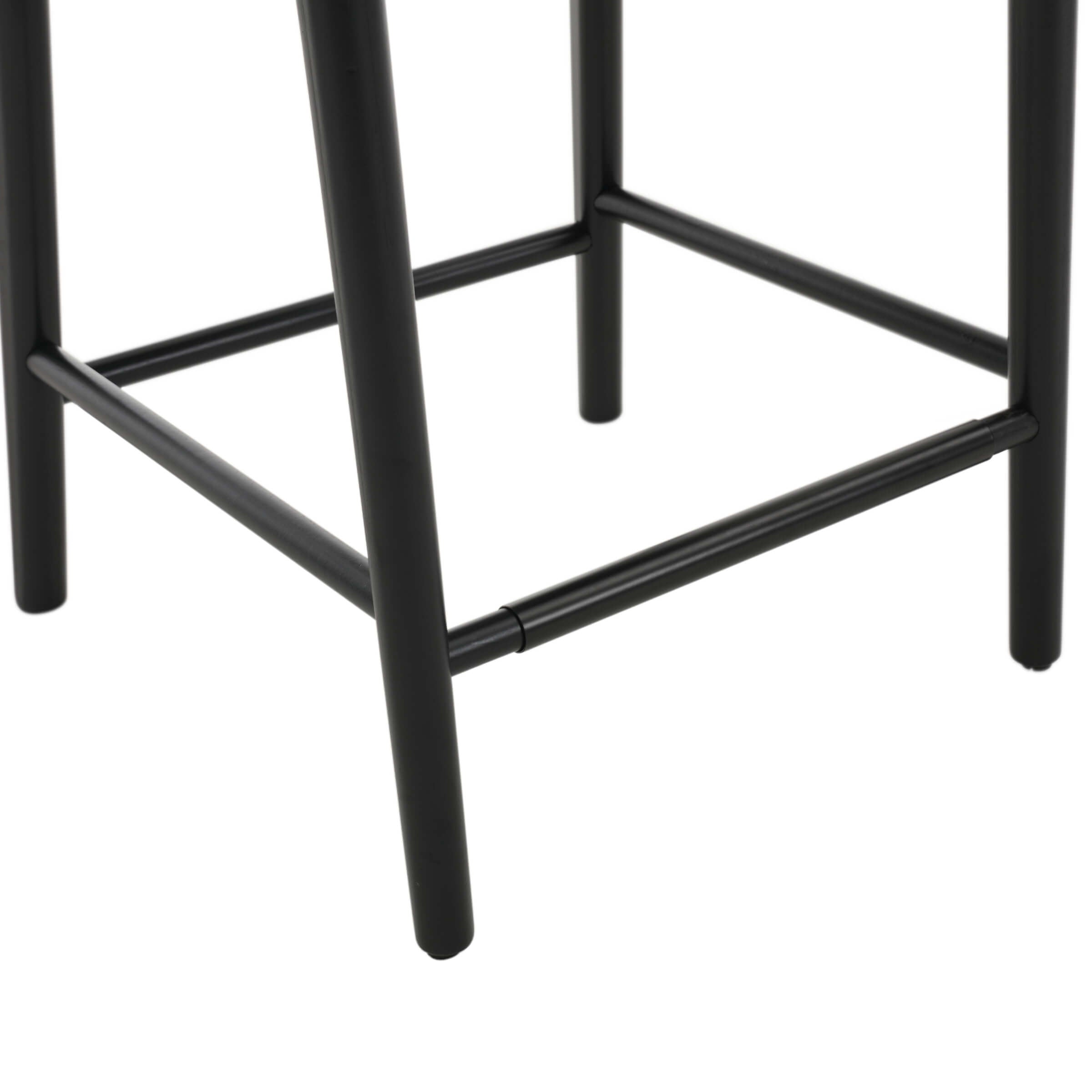 Kmax 26"H & 30"H Rattan Backrest Wooden Legs Counter Height Stools Set of 2 - 5696CS