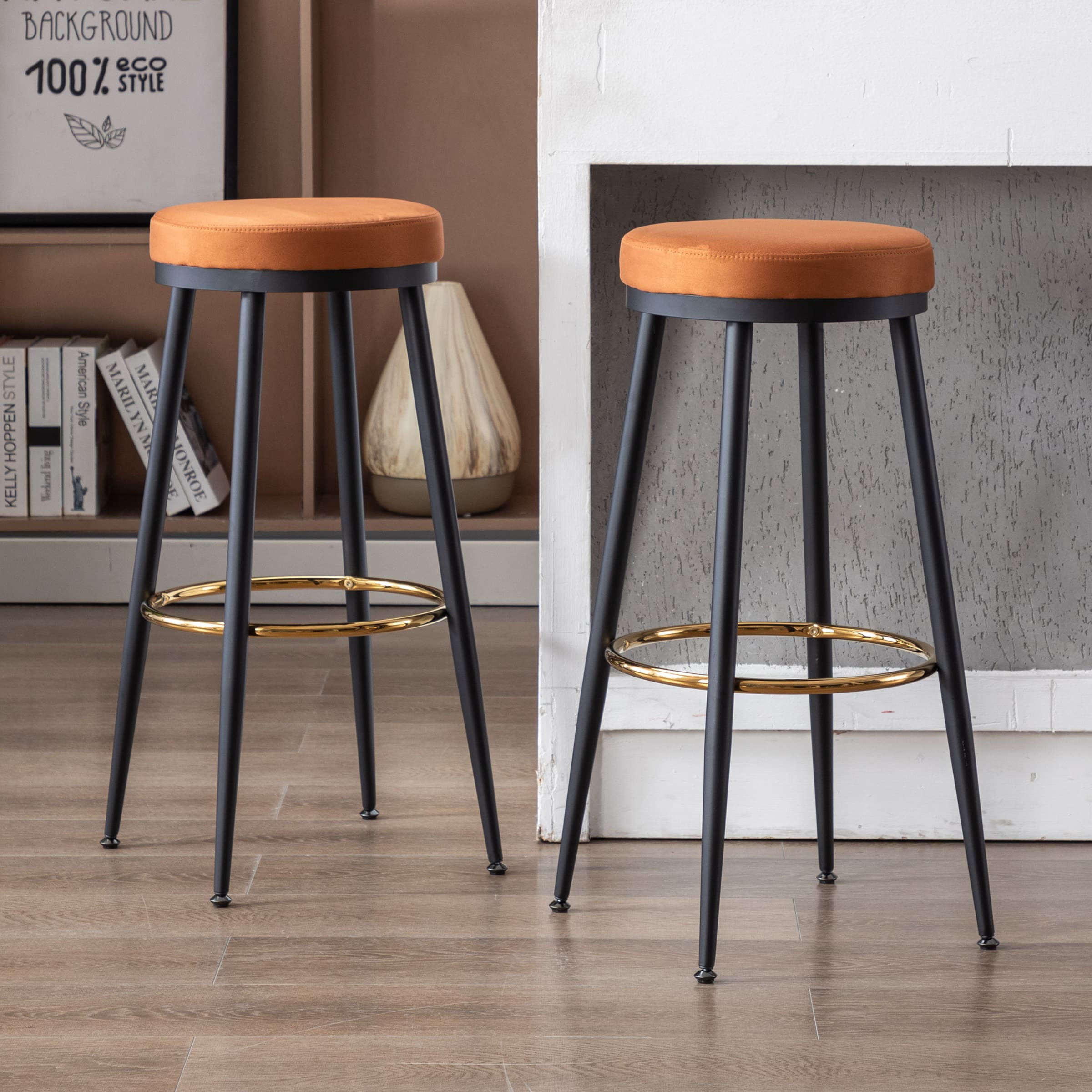 Kmax 30"H Modern Metal Counter Stools Set of 2 - 19618CS