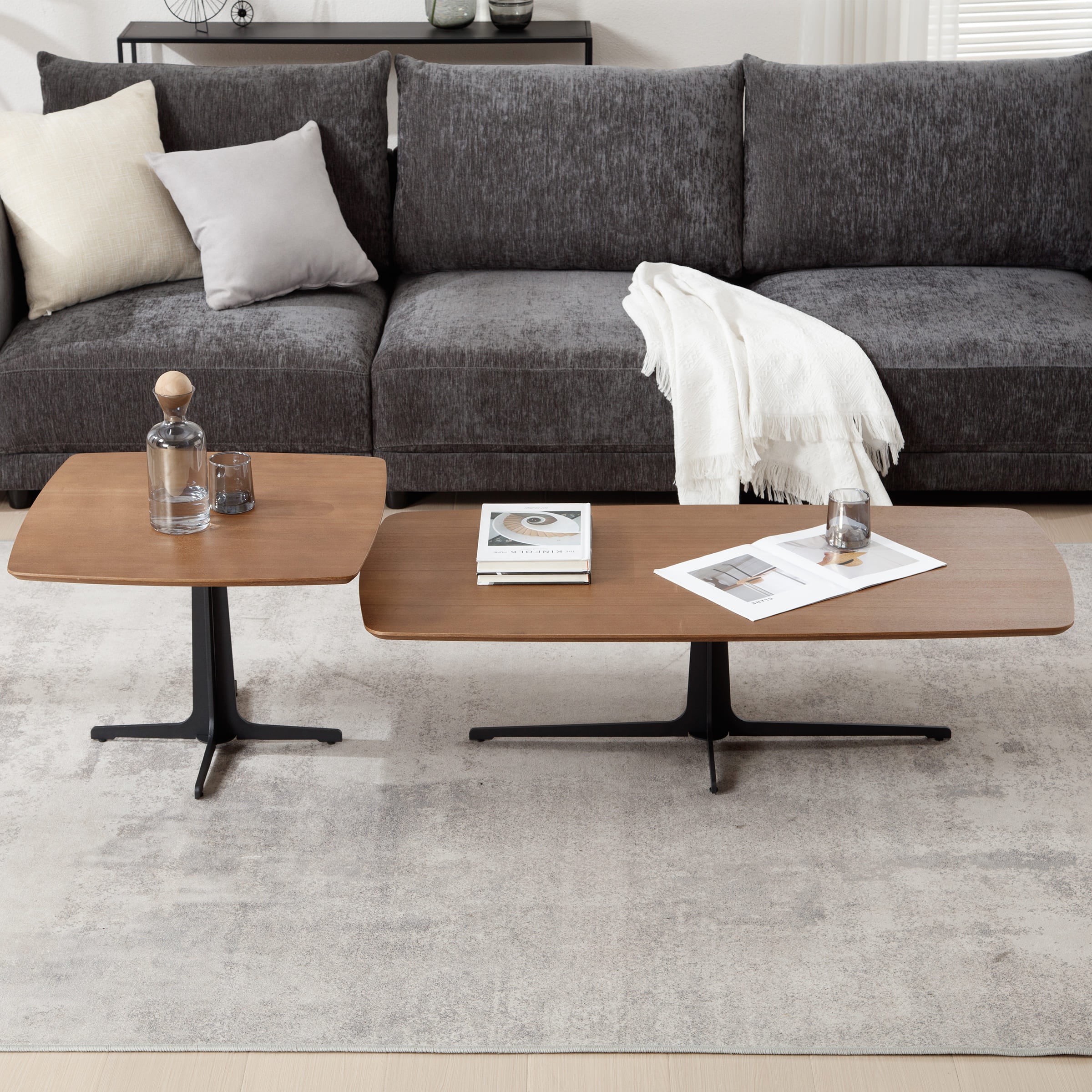 Kmax 47" Modern Rectangular Coffee Table Set of 2 - 23126CT