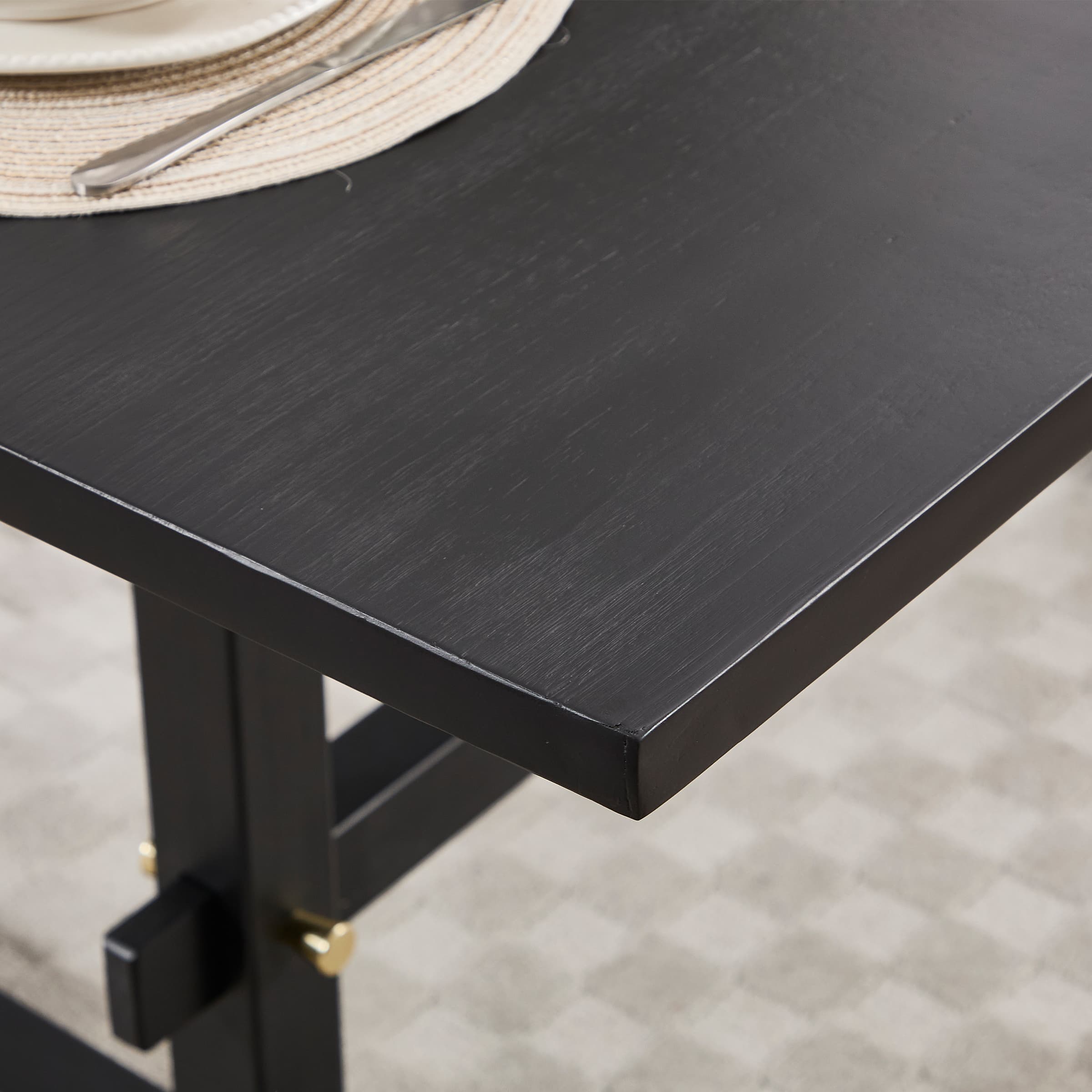 Kmax 63 Inch Farmhouse Rectangular Wood Dining Table - 22837DT