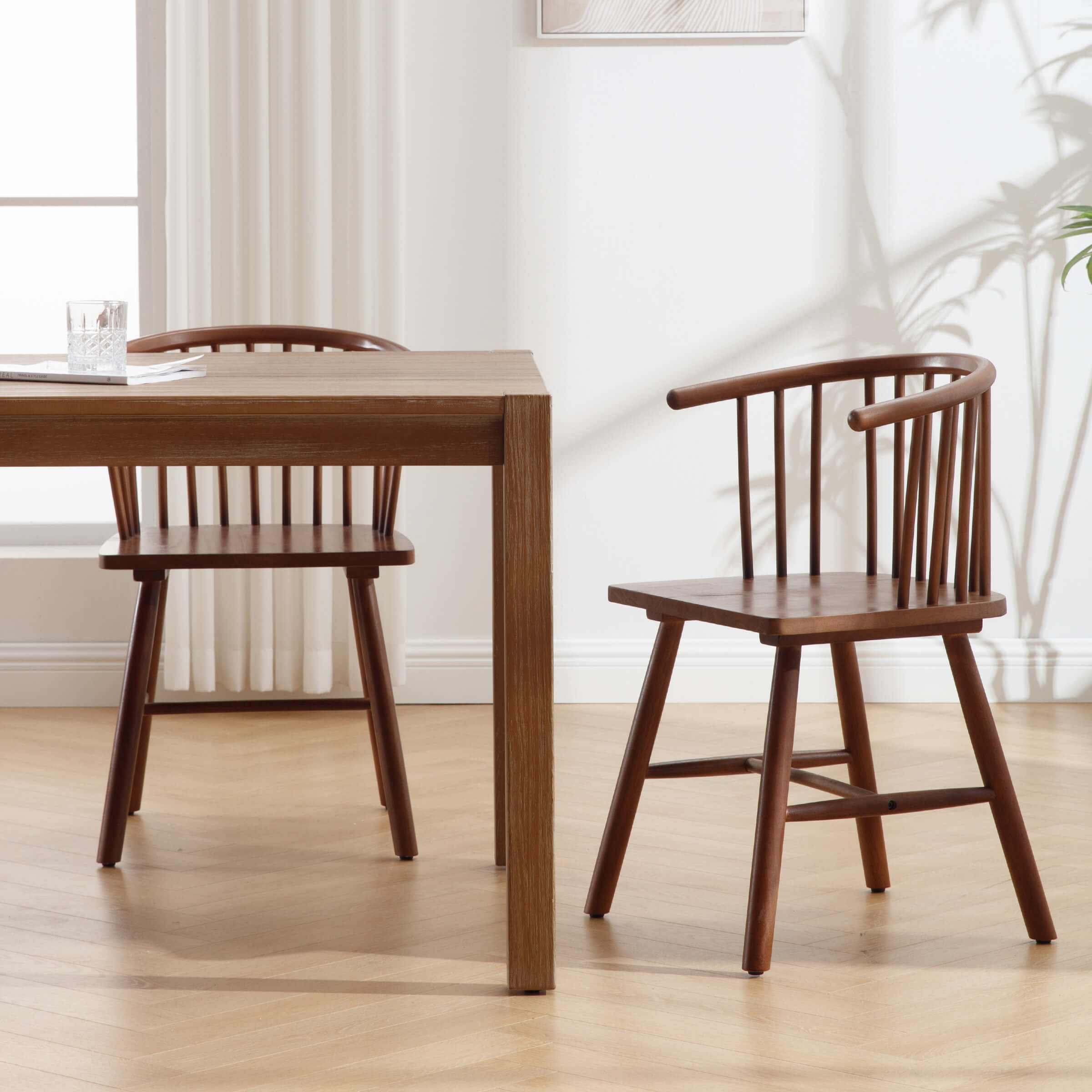 Curved Back Wood Dining Chair Set of 2 - DC01DC