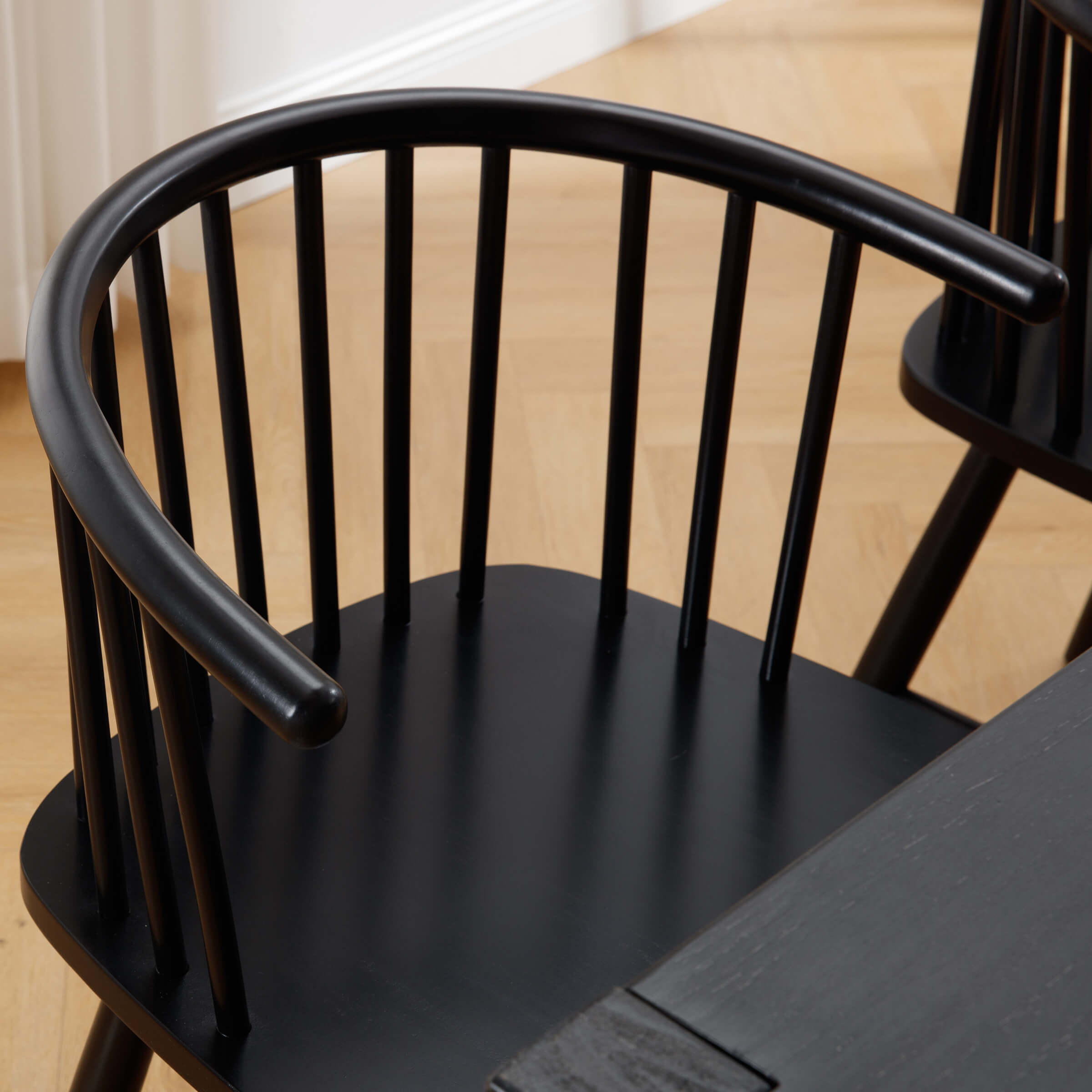 Curved Back Wood Dining Chair Set of 2 - DC01DC