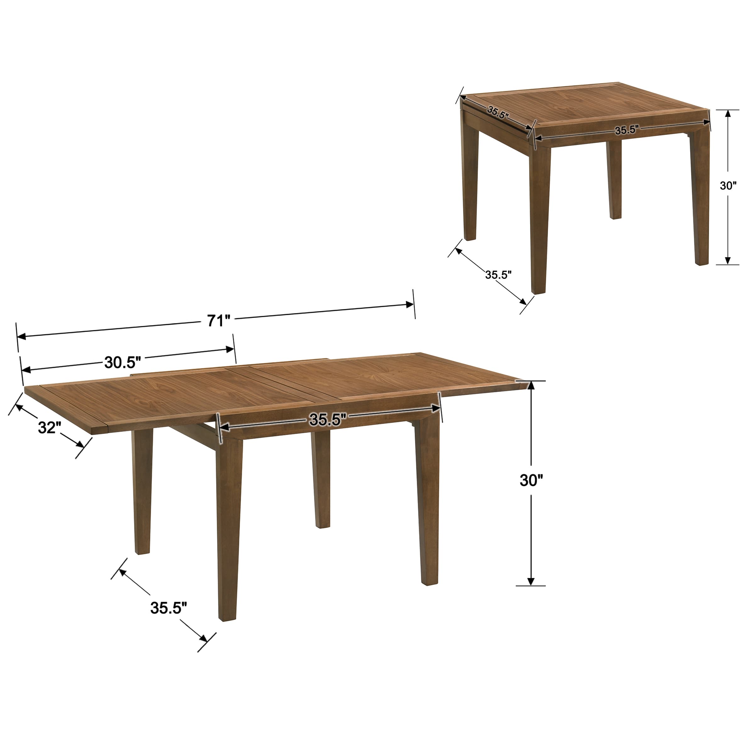 Kmax Extendable Rectangular Dining Table - 19211DT