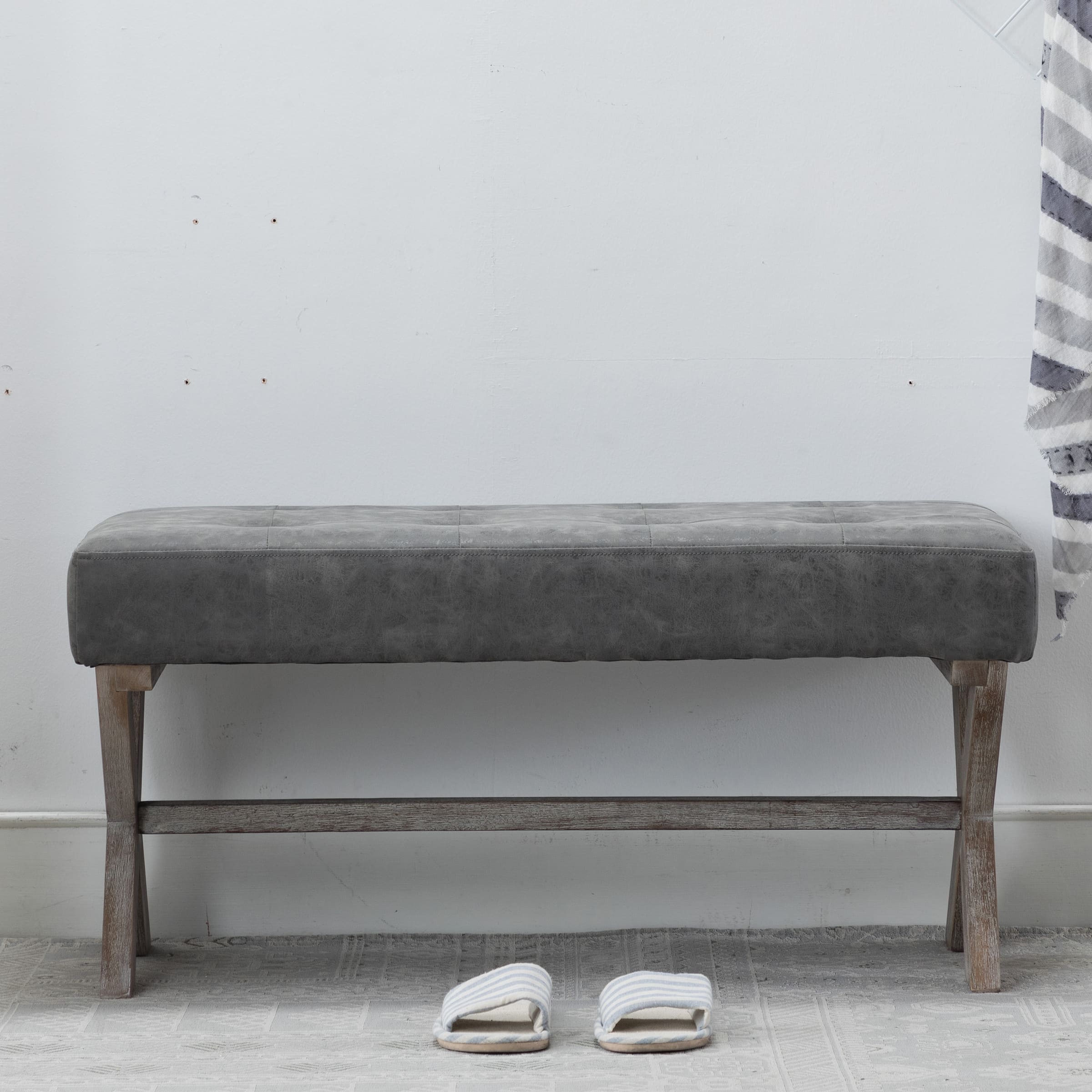 Kmax Fabric Storage Upholstered Entryway Bench - 7868BH