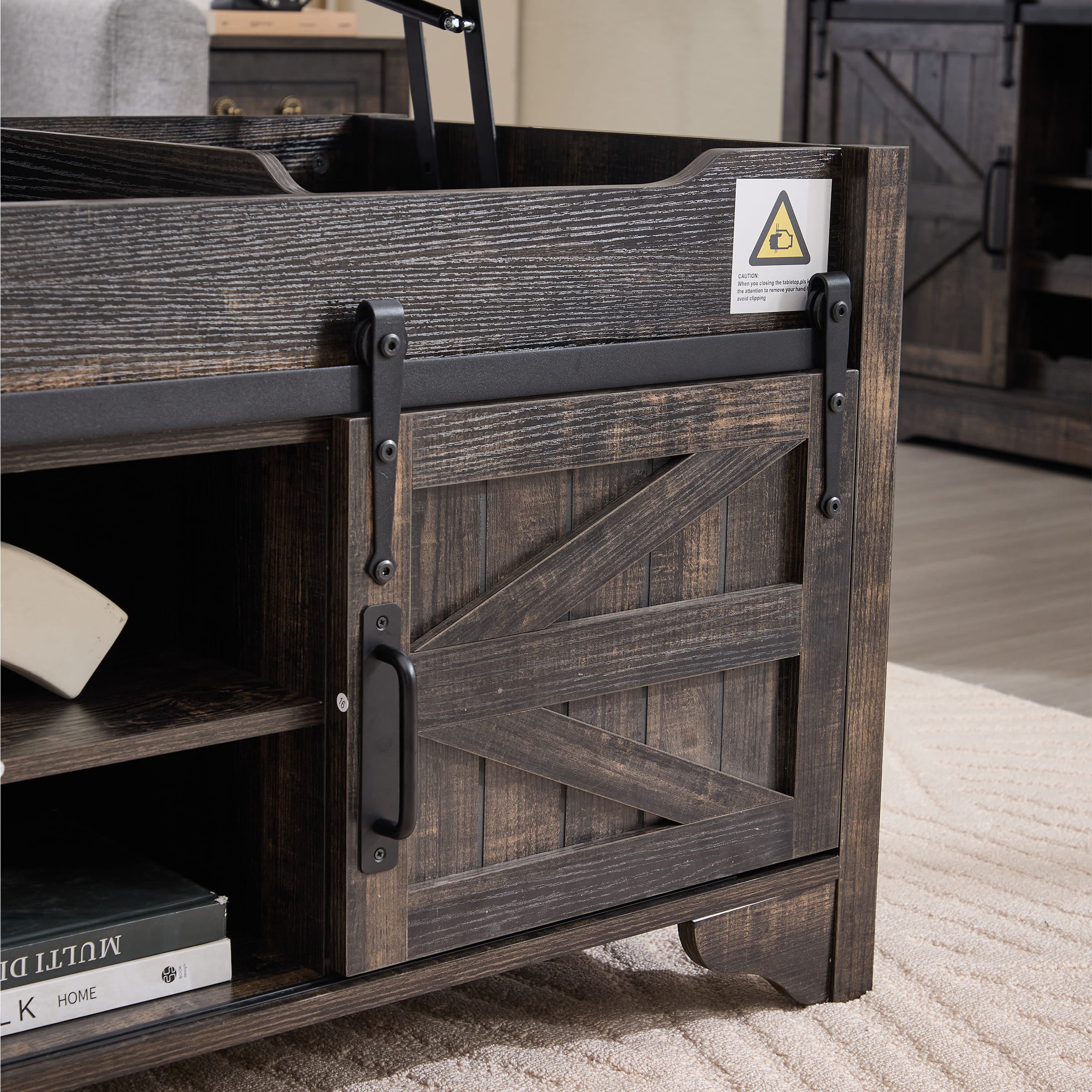 Kmax Farmhouse Hidden Storage and Sliding Barn Door - XX161CB