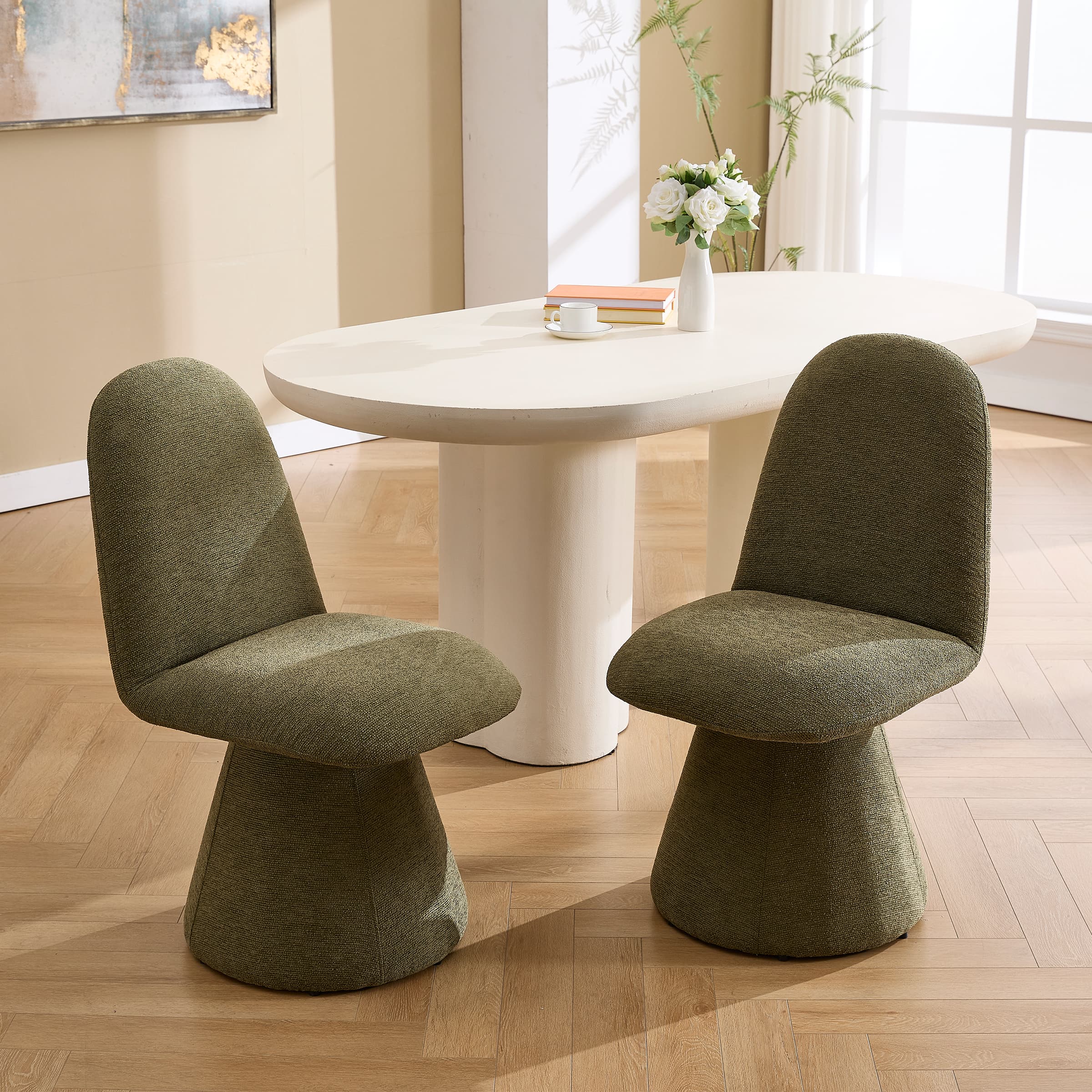 Kmax Swivel High Back Dining Chairs Set of 2 - 3166DC