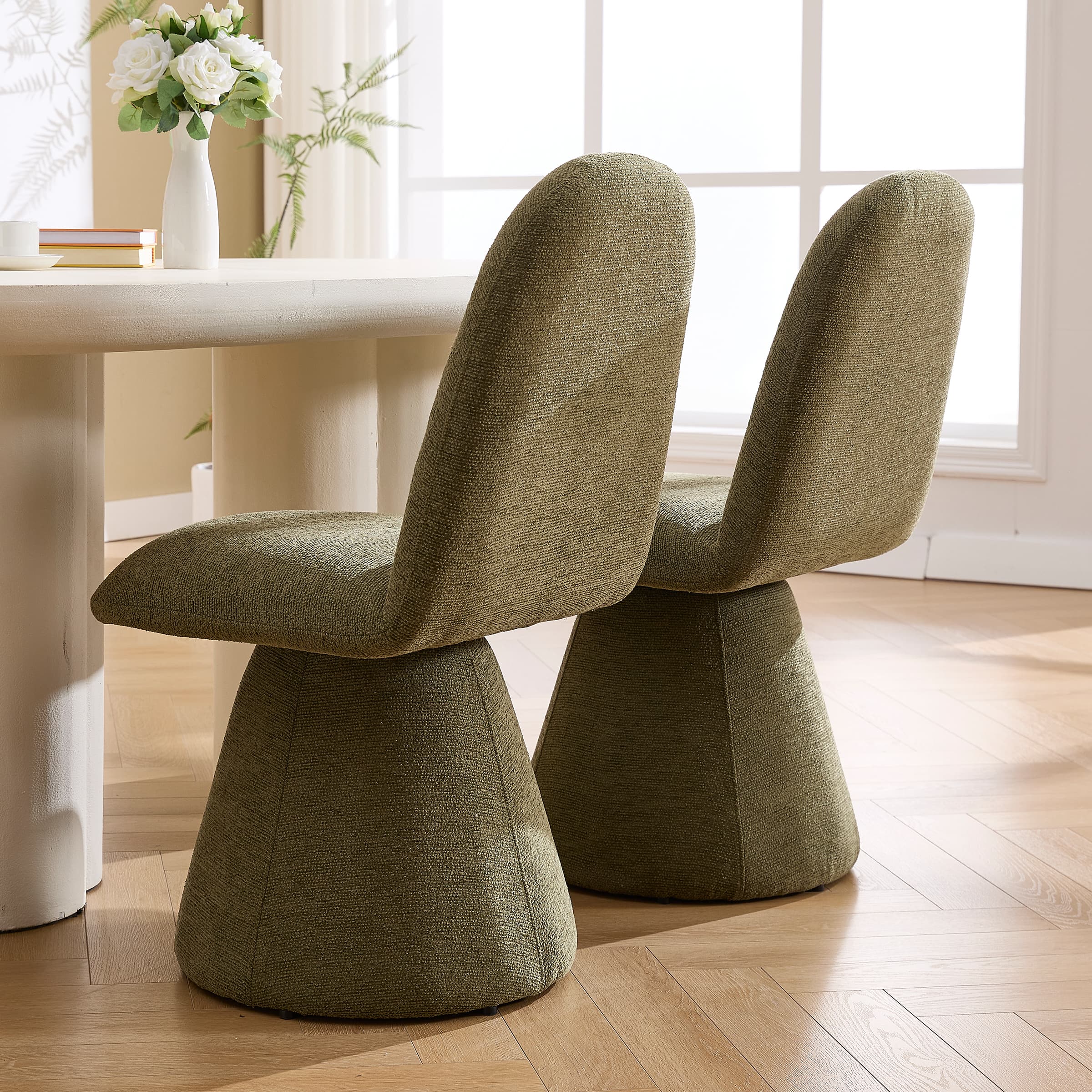 Kmax Swivel High Back Dining Chairs Set of 2 - 3166DC