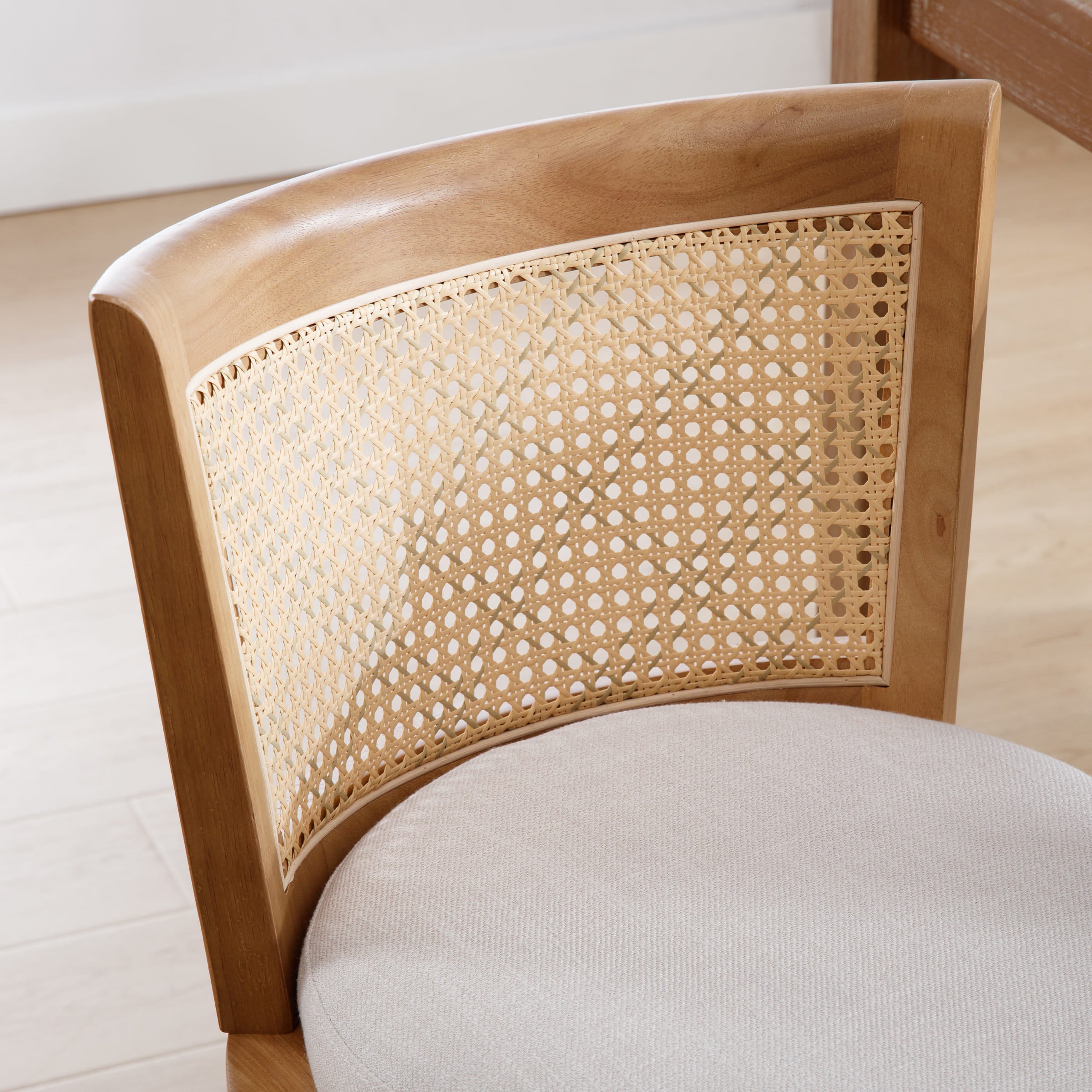 Kmax Linen Rattan Dining Chairs Set of 2 - 10042DC