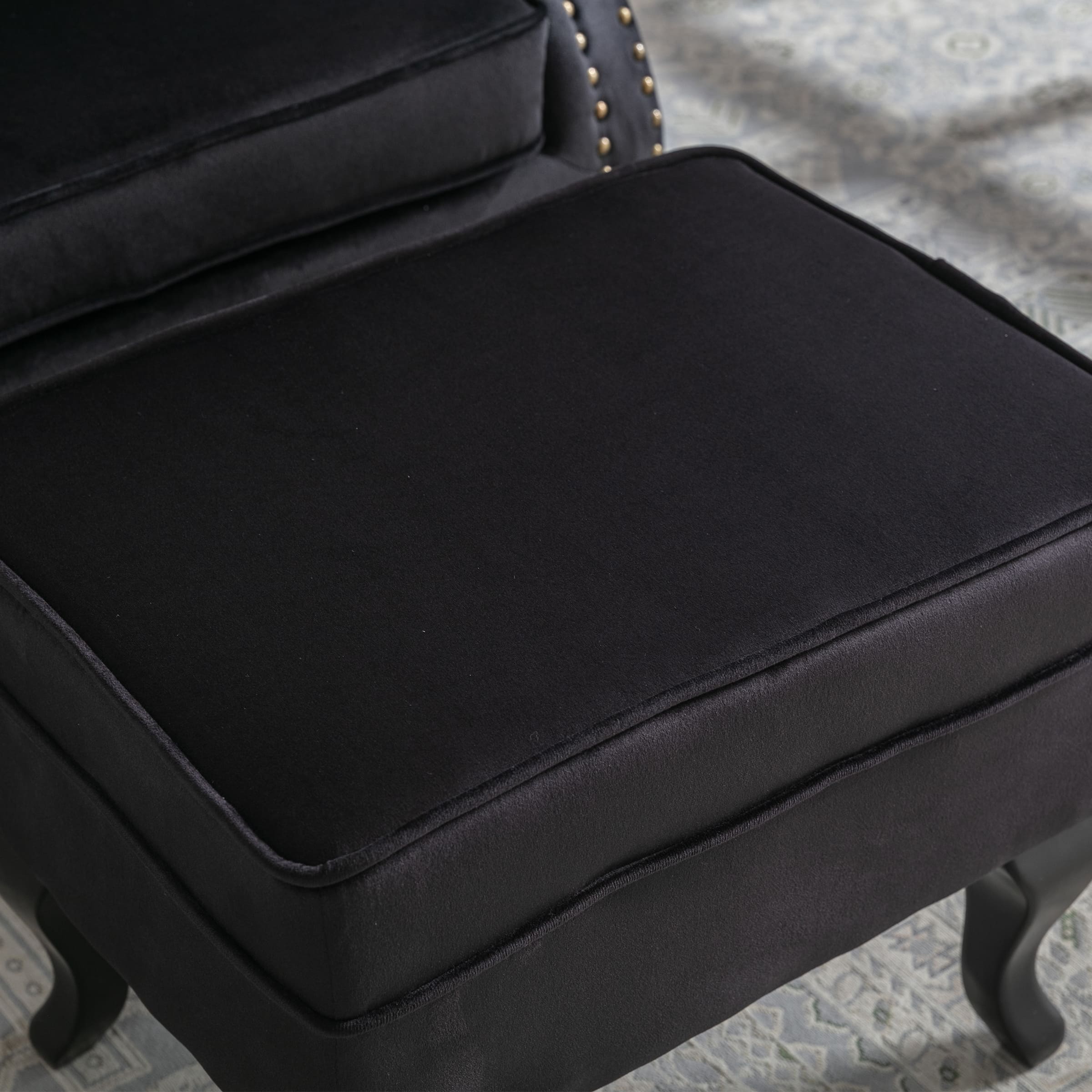 Mid-Century Wingback Tufted Accent Chair with Ottoman - XXX1AC