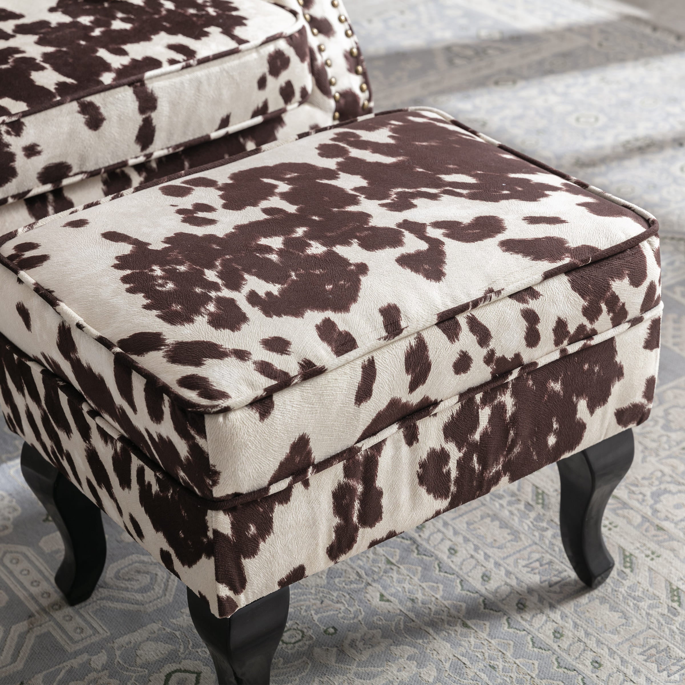 Kmax Mid Century Wingback Tufted Chair with Ottoman - XXX1AC
