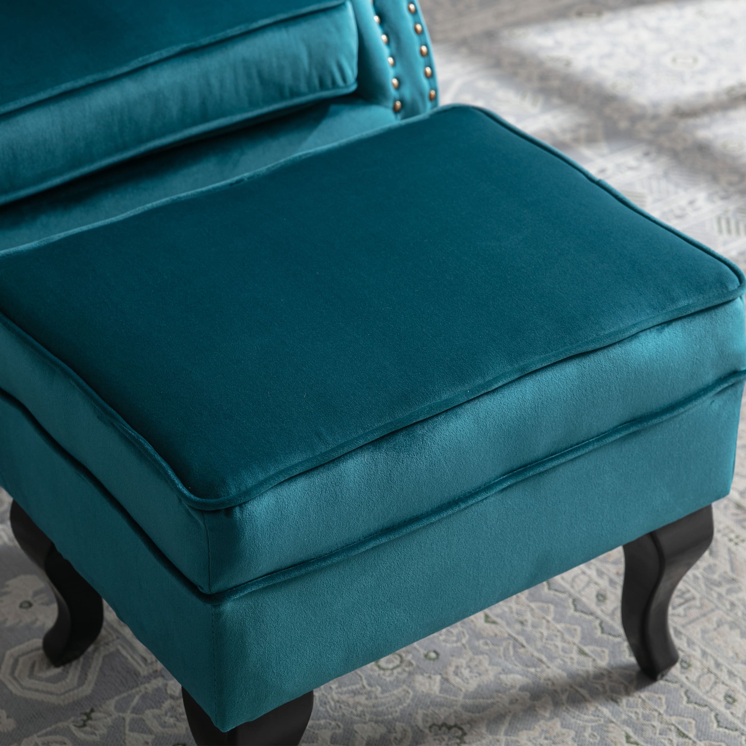 Kmax Mid Century Wingback Tufted Chair with Ottoman - XXX1AC