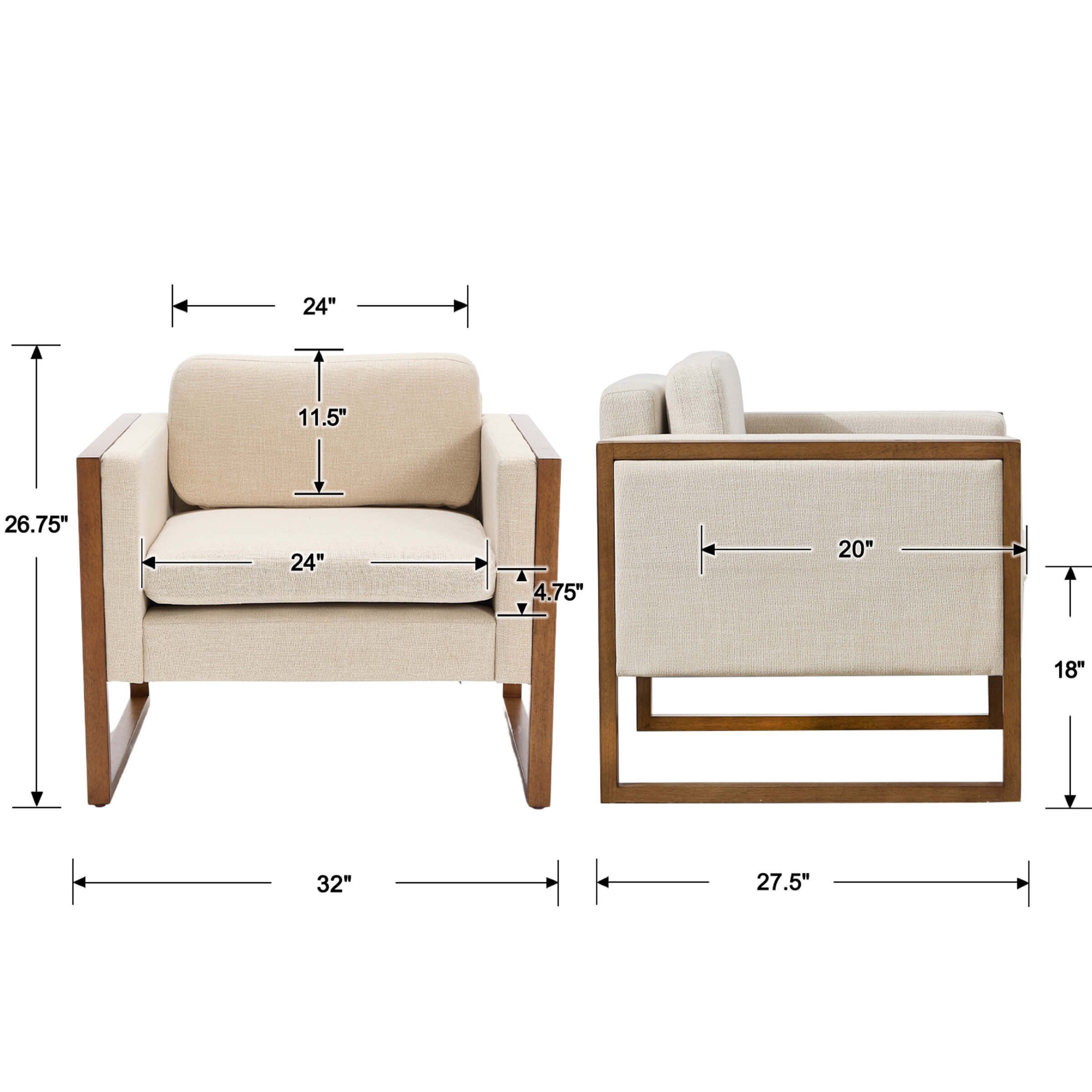 Kmax Modern Fabric Accent Chairs 1 PCS - X080AC