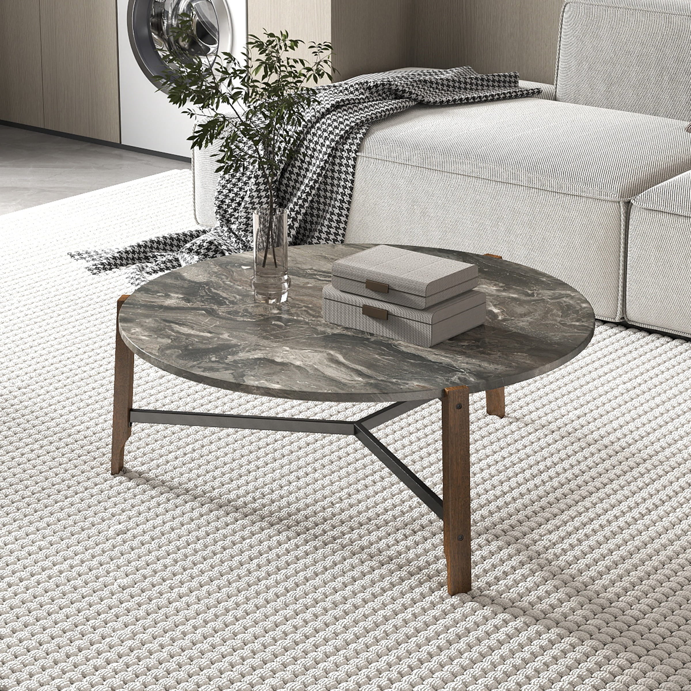 Kmax Modern Mid-Century Round Coffee Table - 00918CT