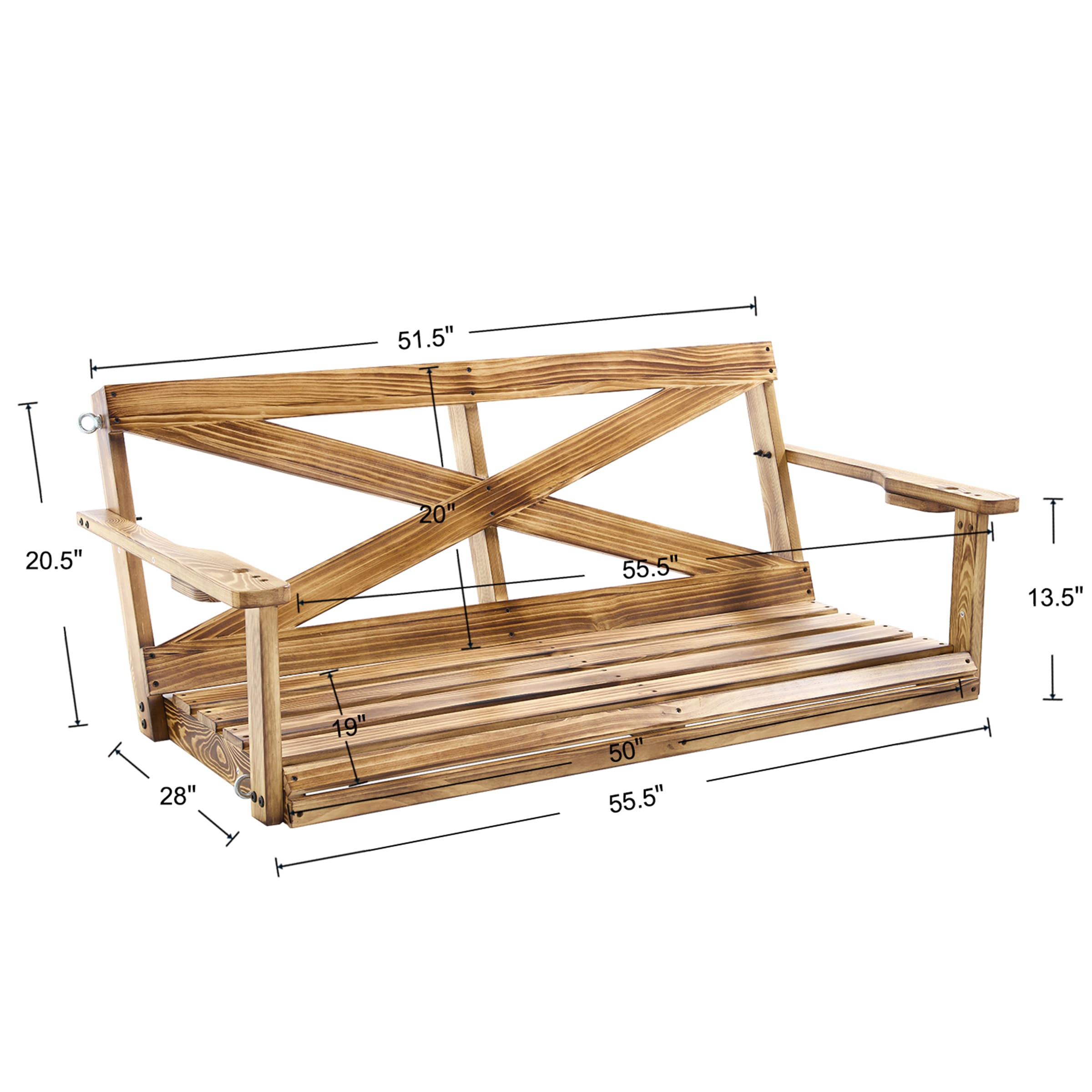 Kmax Outdoor Front Porch Hanging Swing - 2601HS