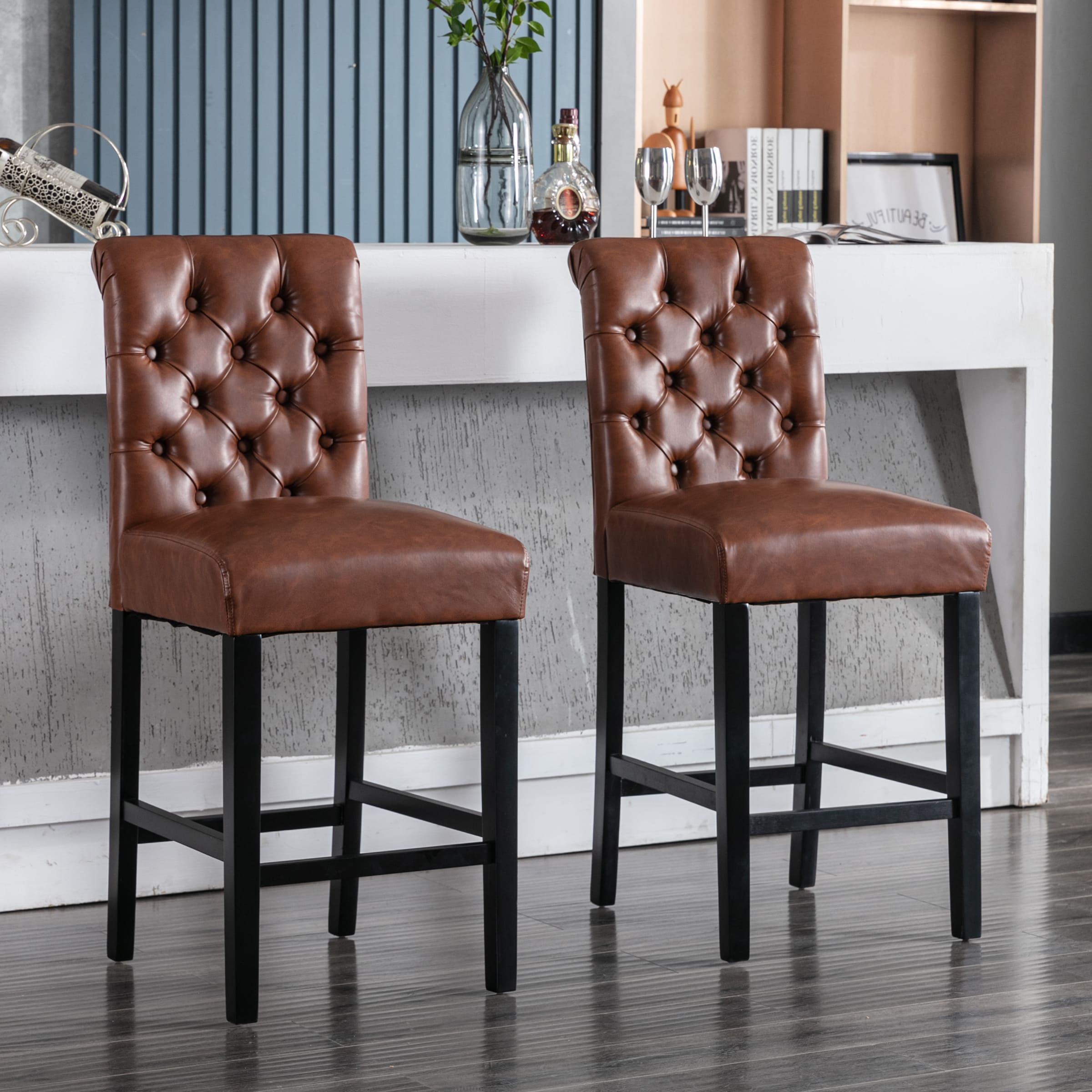 Kmax Tufted Counter Height Bar Stools Set of 2 - 8335CS