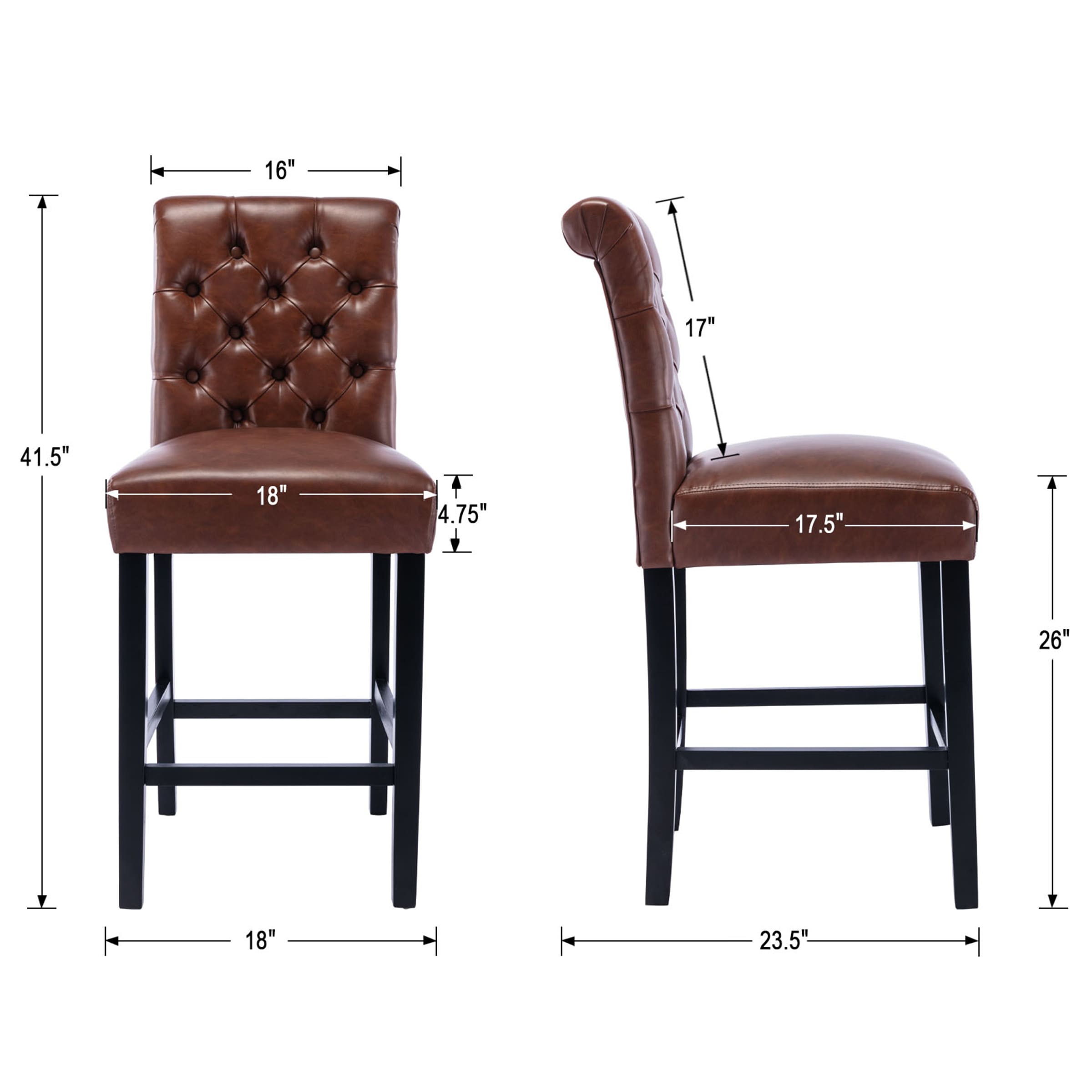 Kmax Tufted Counter Height Bar Stools Set of 2 - 8335CS
