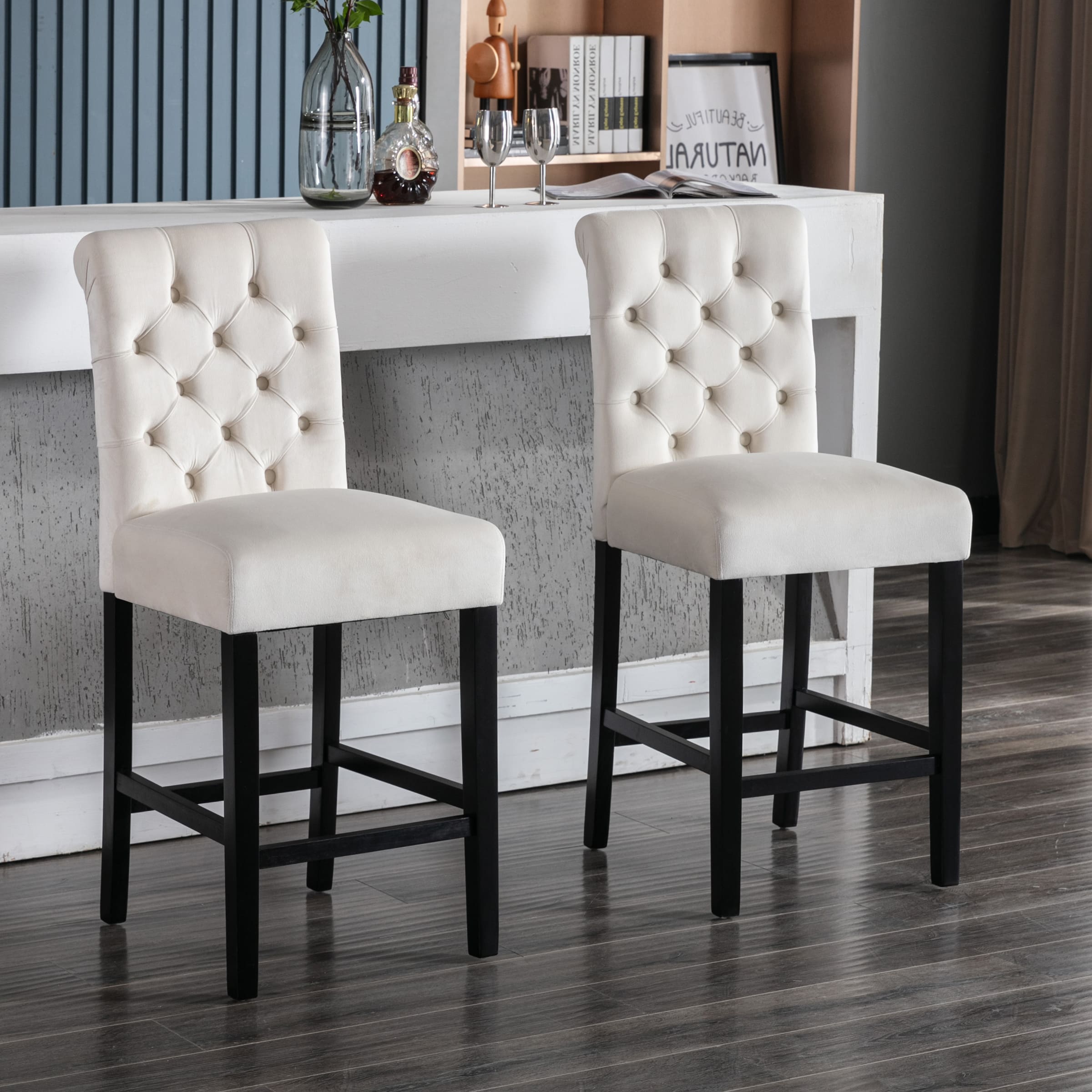 Kmax Tufted Counter Height Bar Stools Set of 2 - 8335CS