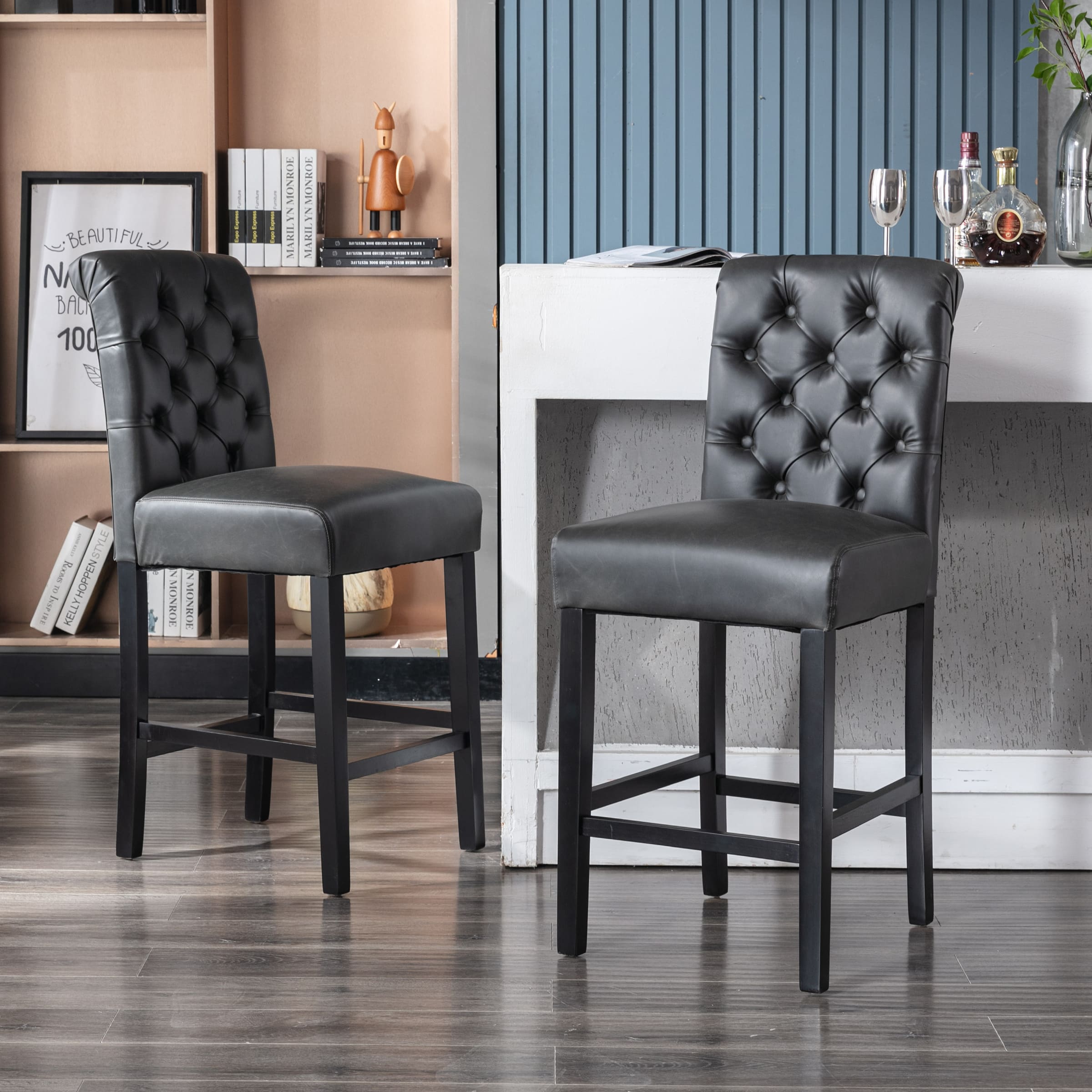 Kmax Tufted Counter Height Bar Stools Set of 2 - 8335CS