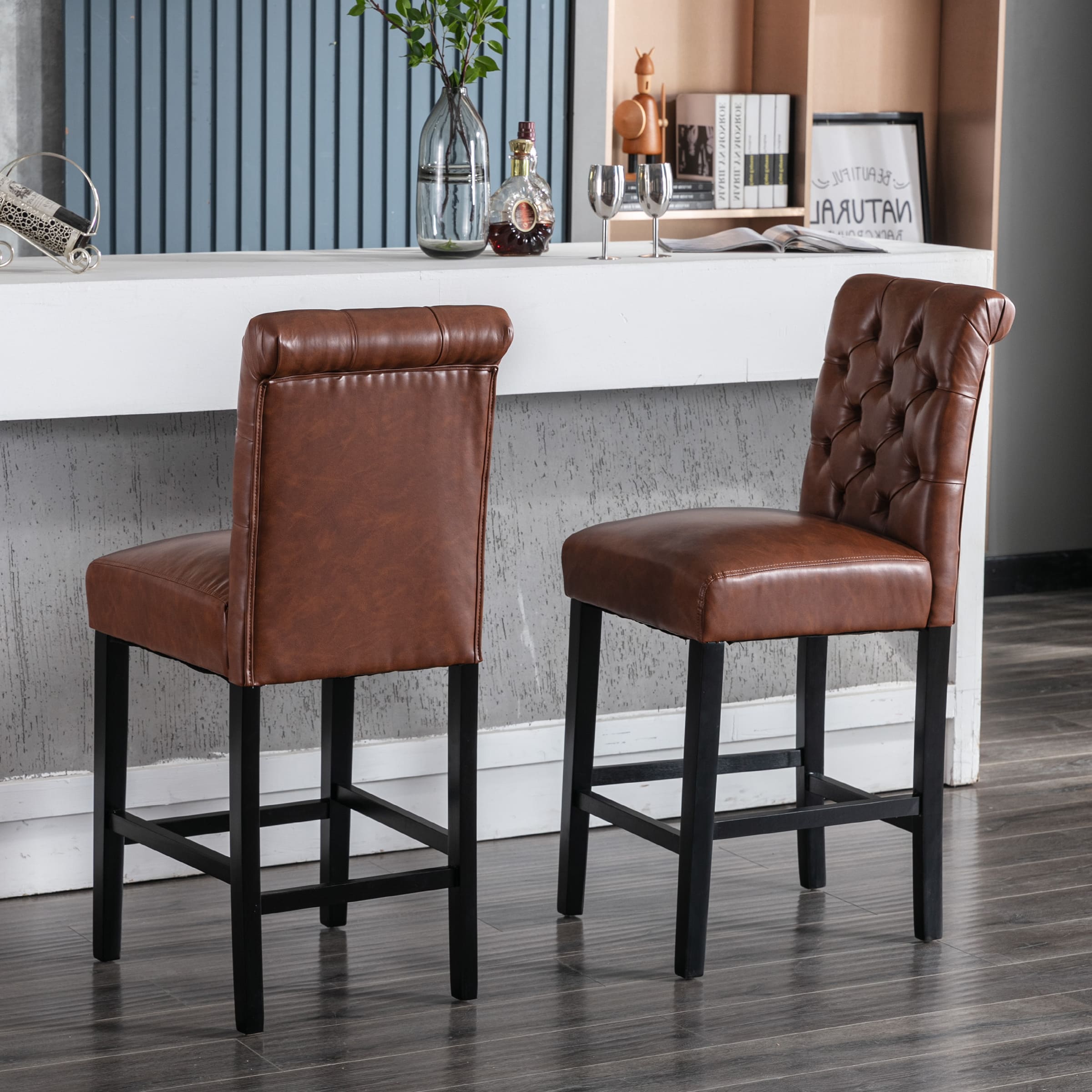 Kmax Tufted Counter Height Bar Stools Set of 2 - 8335CS
