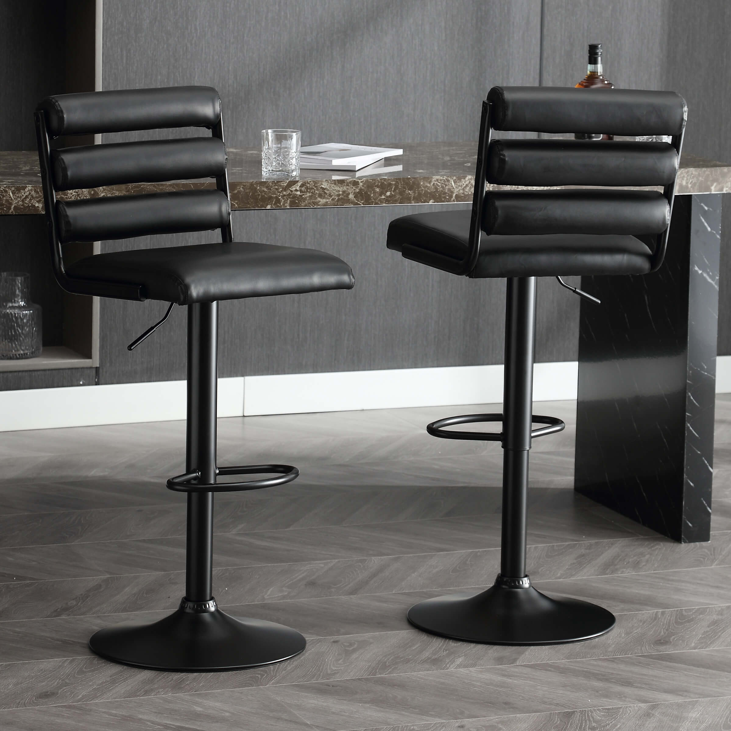 EALSON Glam Adjustable Swivel Bar Stools Set of 2 - 1715AB
