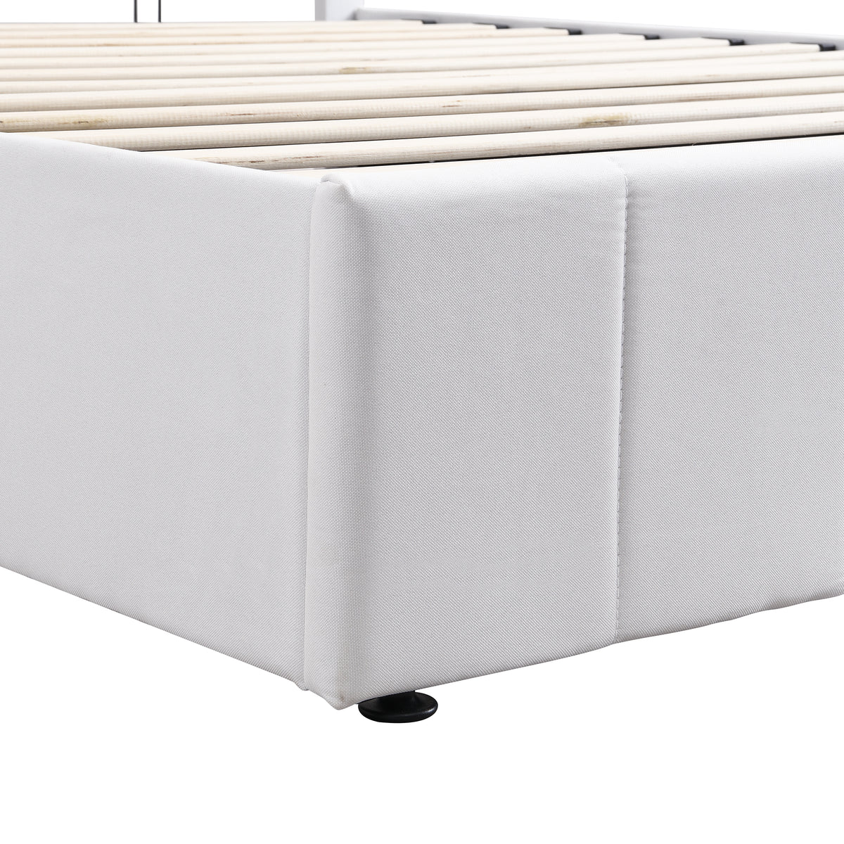 Linen Upholstered Platform Bed with Hydraulic Storage System