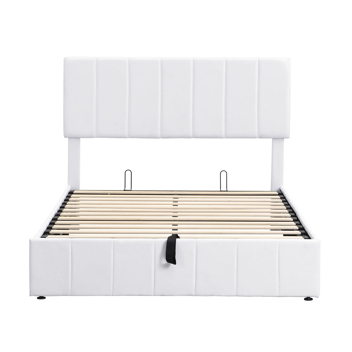 Linen Upholstered Platform Bed with Hydraulic Storage System