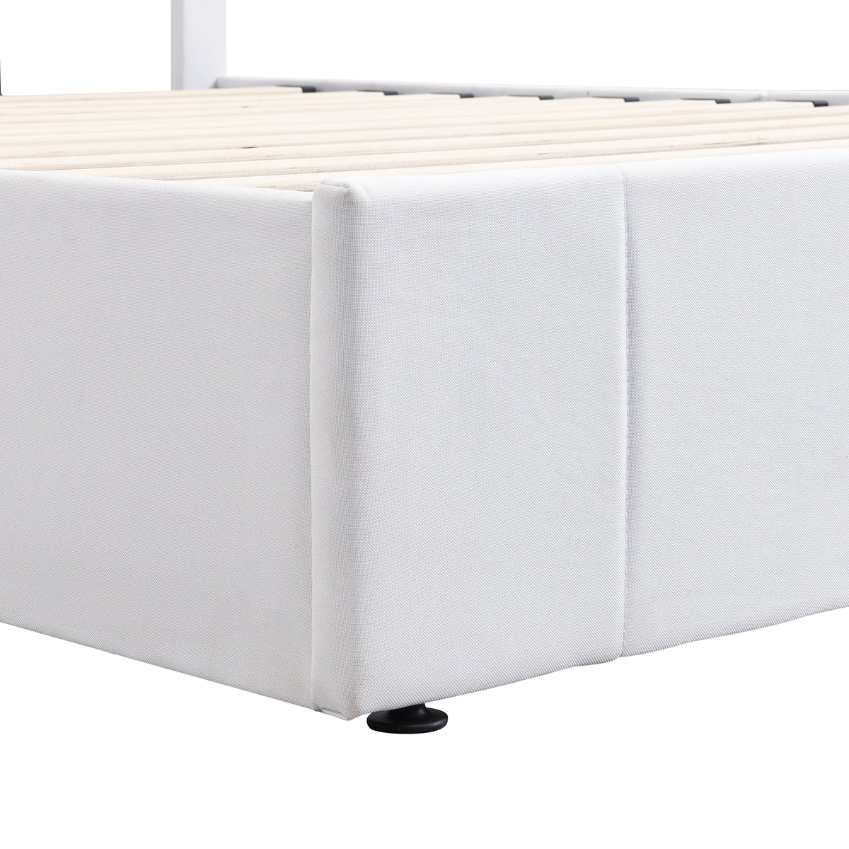 Linen Upholstered Platform Bed with Hydraulic Storage System