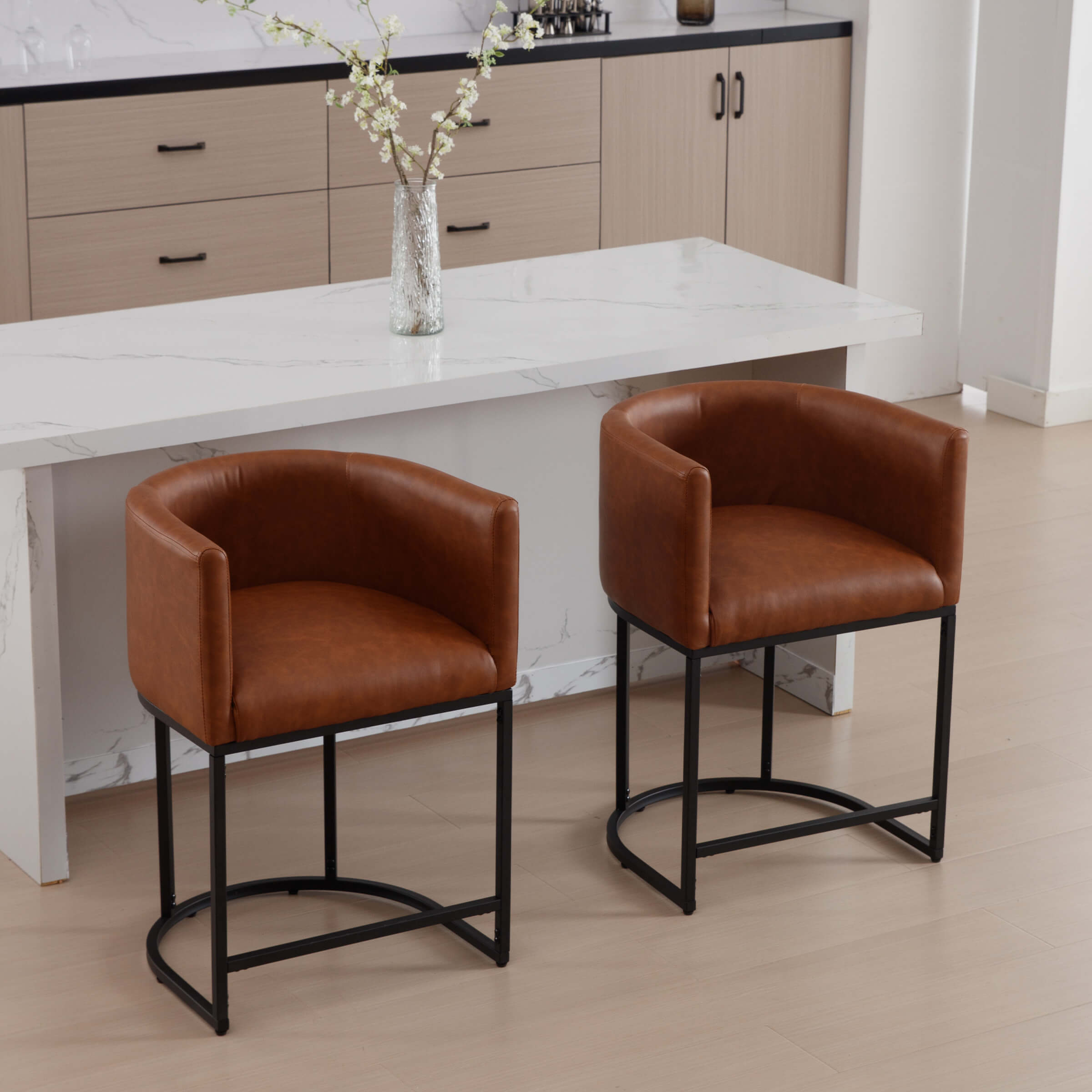 CHICAURA 24"H-32"H Metal Frame Counter Height Bar Stool 1PCS - 5690