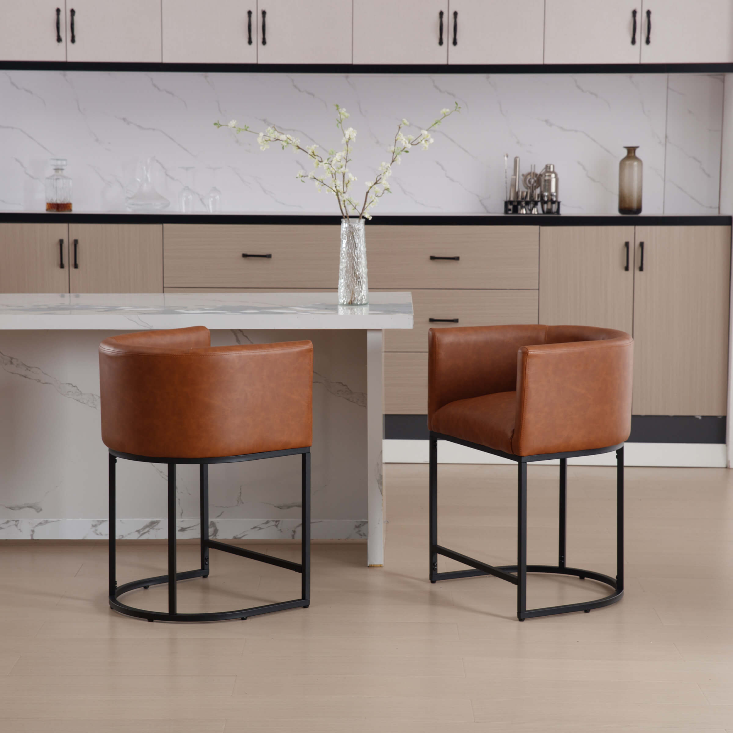 CHICAURA 24"H-32"H Metal Frame Counter Height Bar Stool 1PCS - 5690