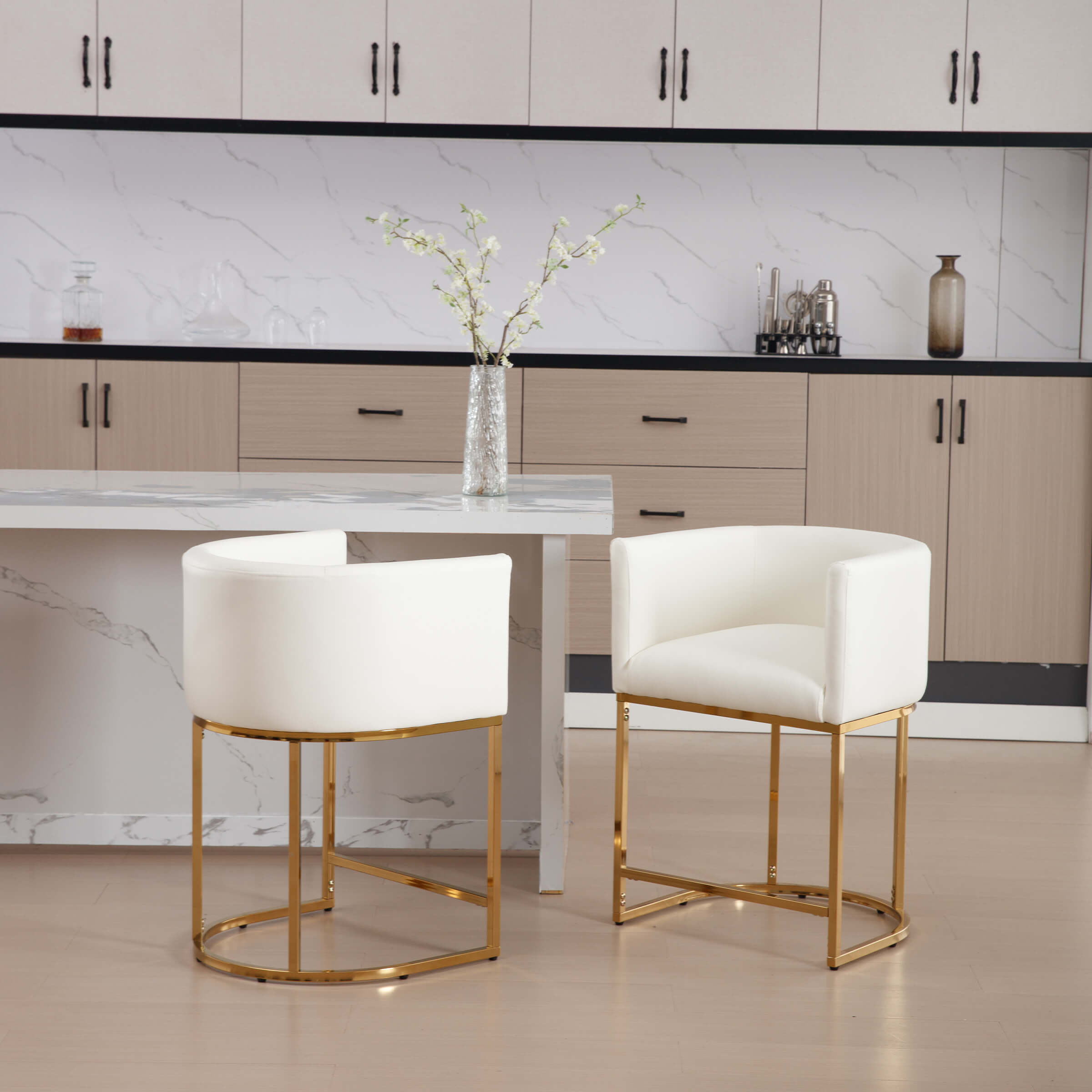 CHICAURA 24"H-32"H Metal Frame Counter Height Bar Stool 1PCS - 5690