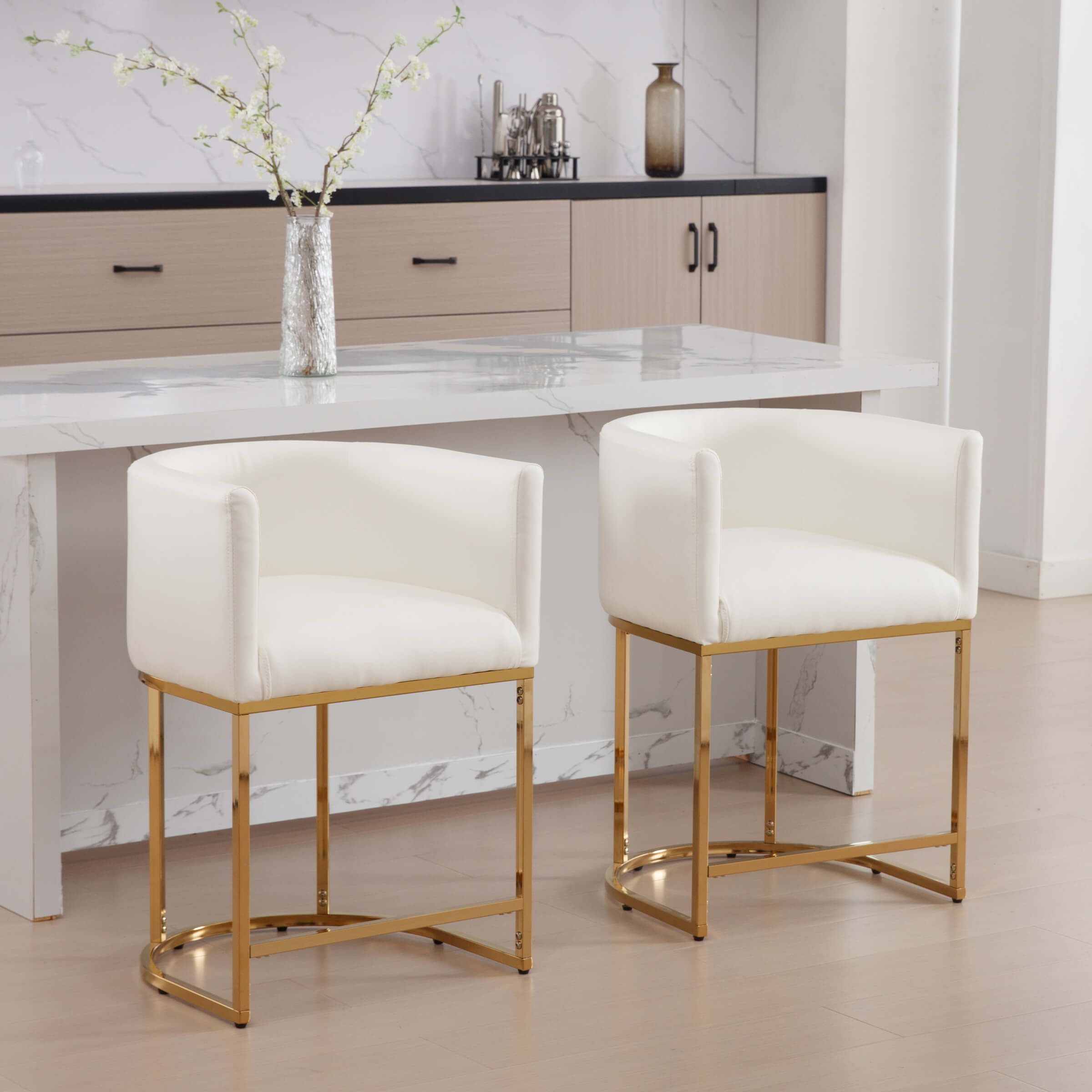 CHICAURA 24"H-32"H Metal Frame Counter Height Bar Stool 1PCS - 5690
