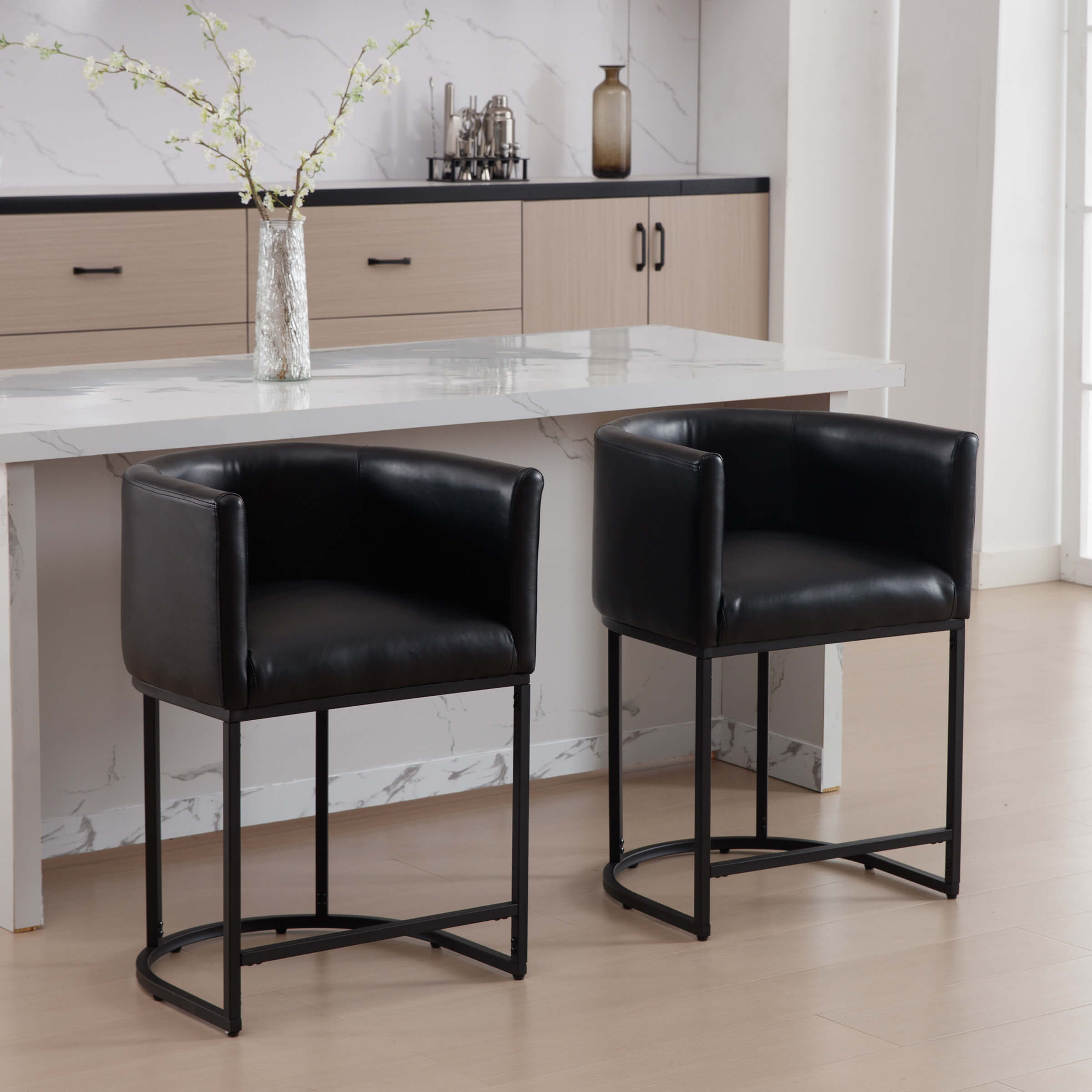 CHICAURA 24"H-32"H Metal Frame Counter Height Bar Stool 1PCS - 5690