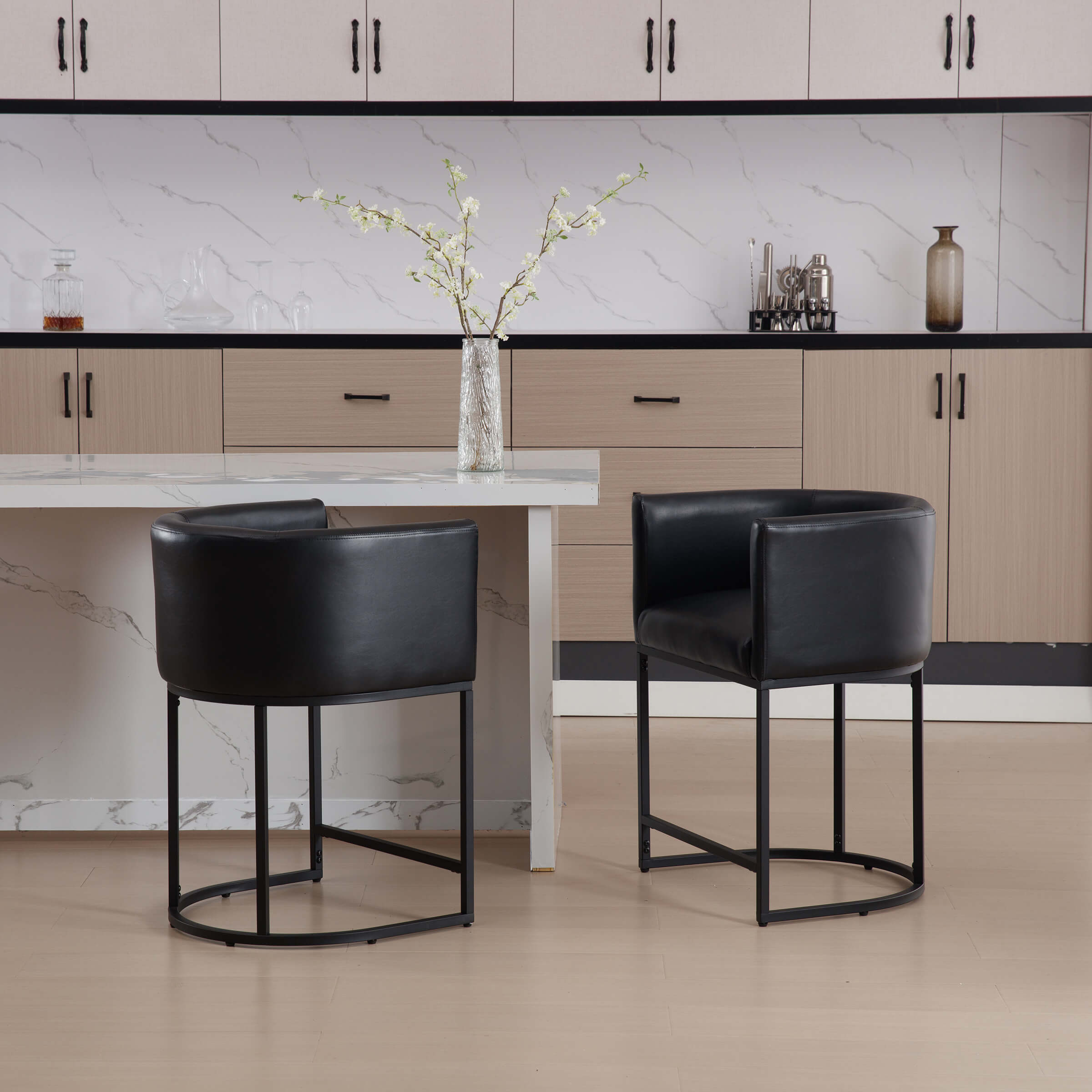 CHICAURA 24"H-32"H Metal Frame Counter Height Bar Stool 1PCS - 5690