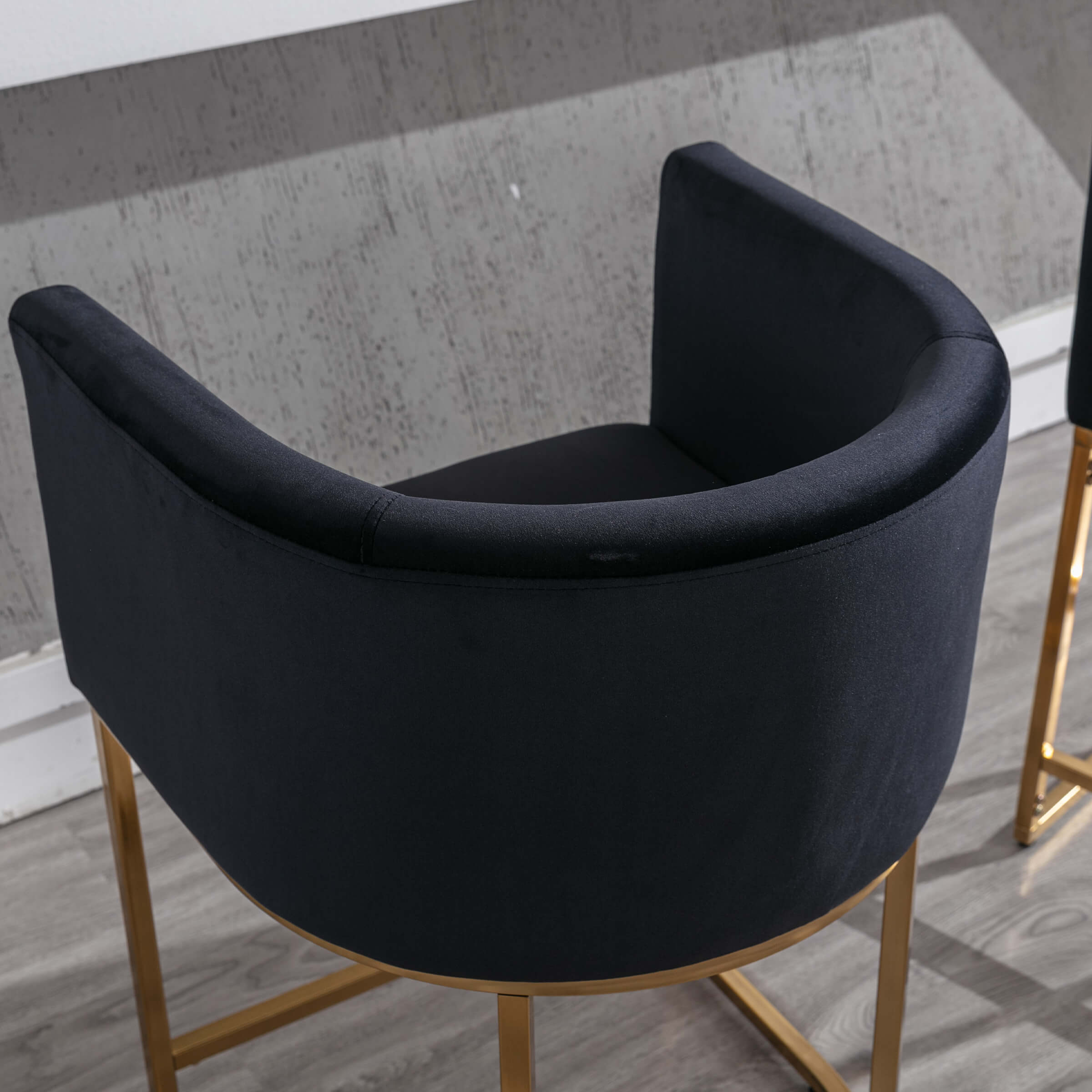Dark navy chair with gold base