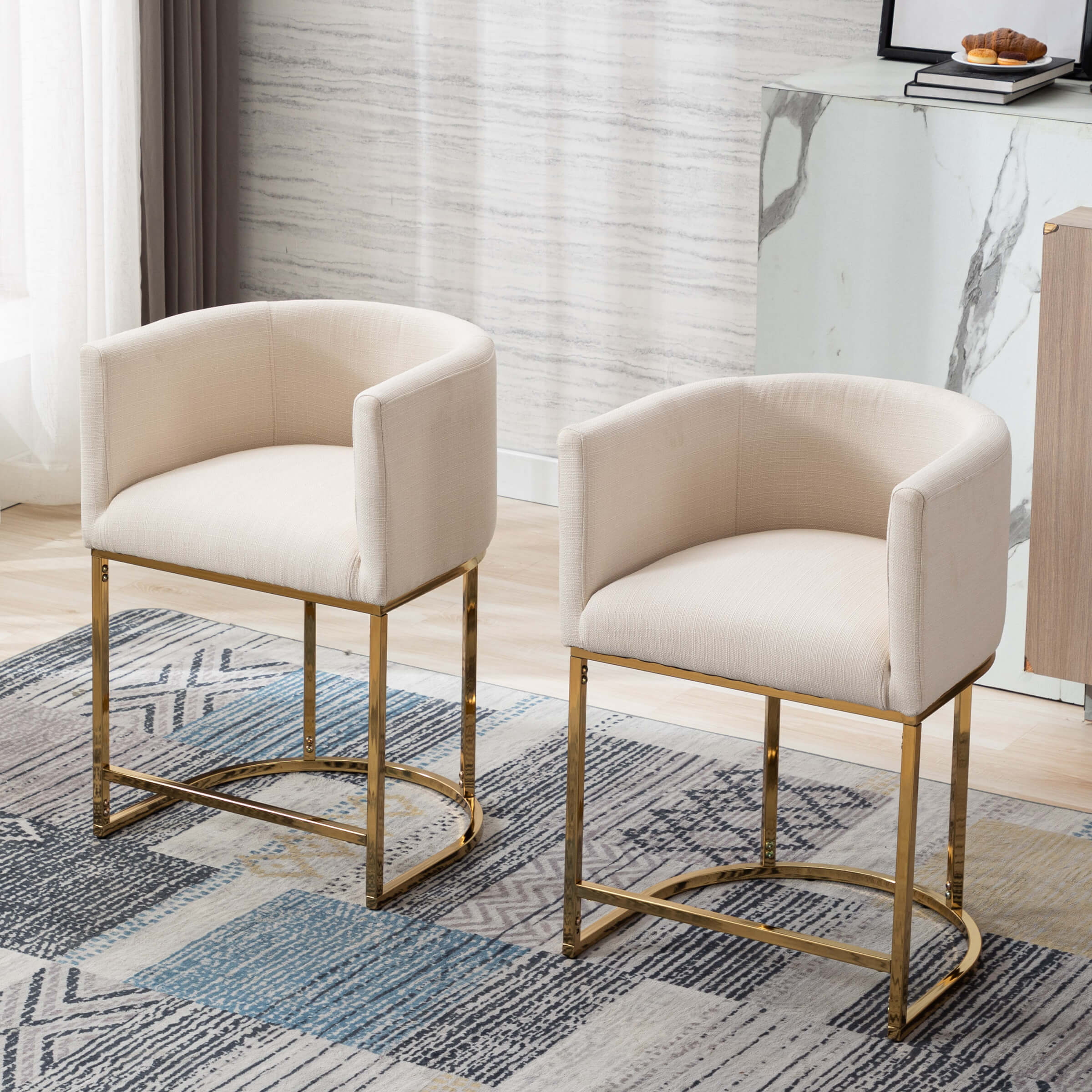 CHICAURA 24"H-32"H Metal Frame Counter Height Bar Stool 1PCS - 5690